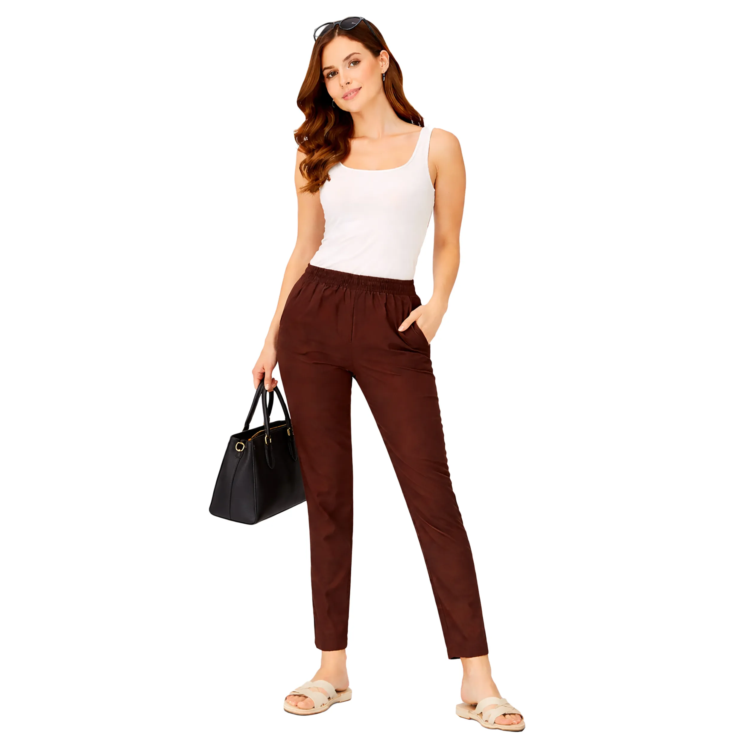 Women Mid-Rise Tapered Fit Pants