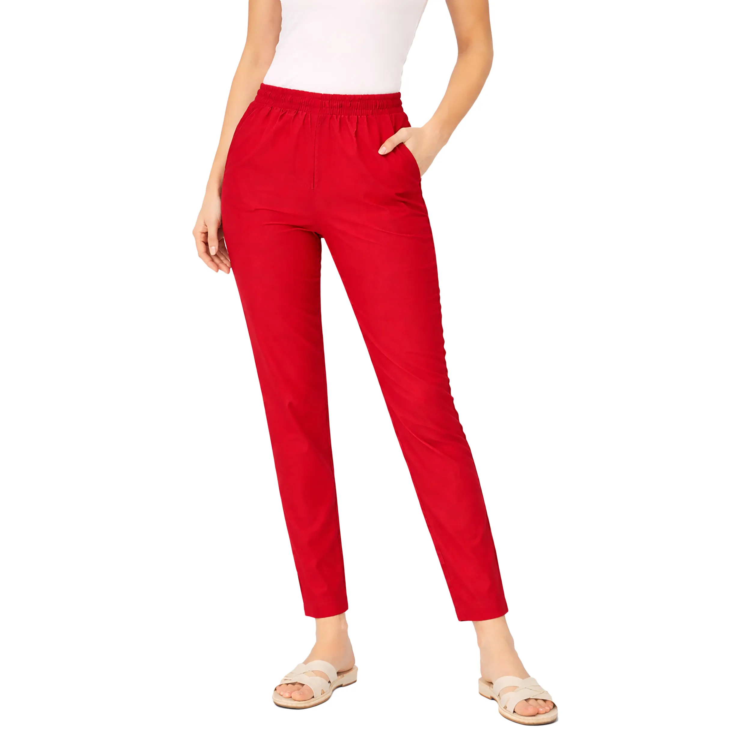 Women Mid-Rise Tapered Fit Pants