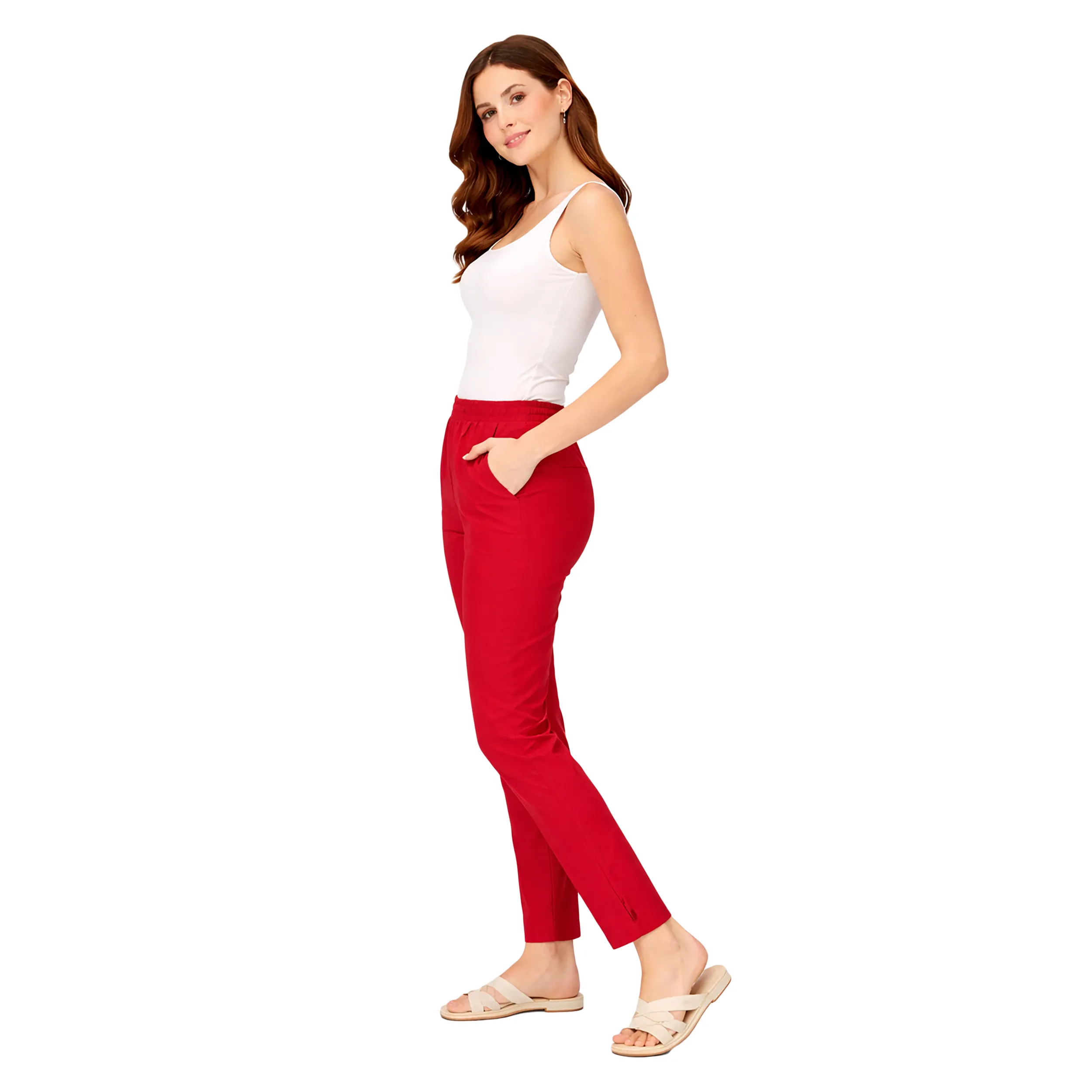 Women Mid-Rise Tapered Fit Pants