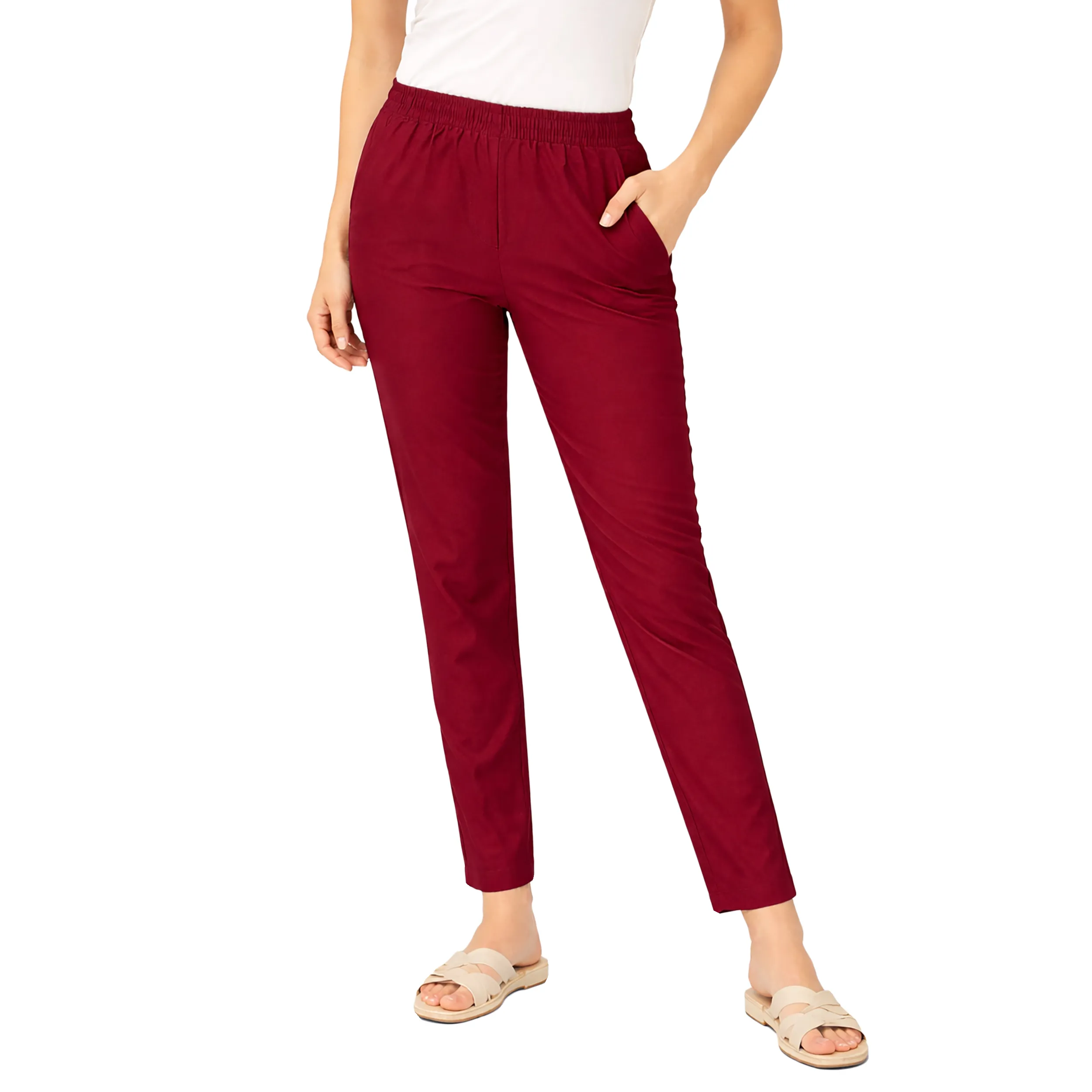 Women Mid-Rise Tapered Fit Pants