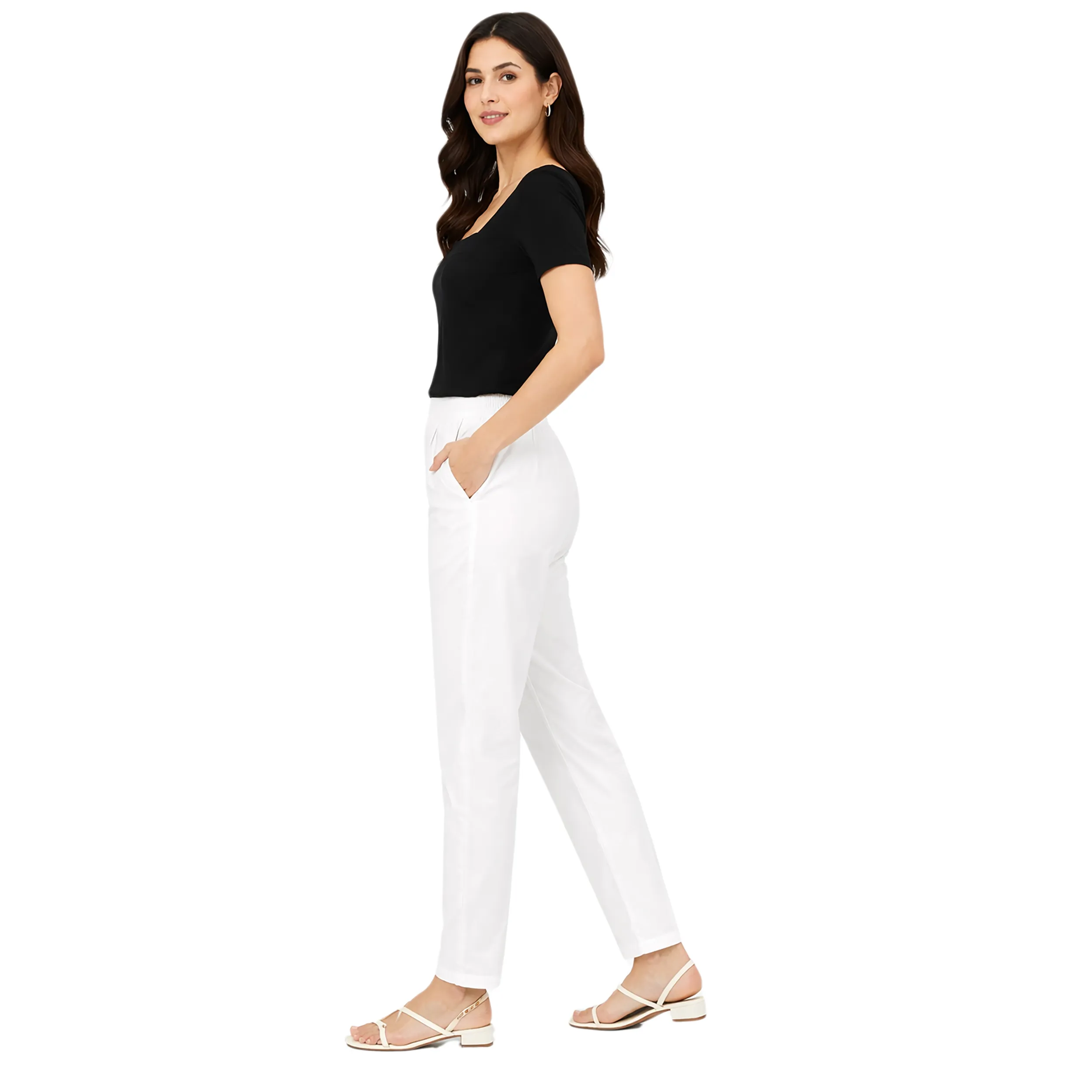 Women Mid-Rise Tapered Fit Pants