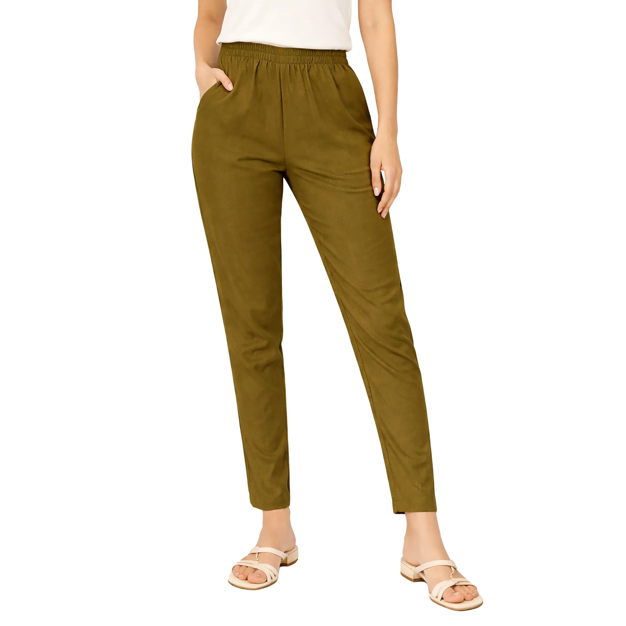 Women Mid-Rise Tapered Fit Pants