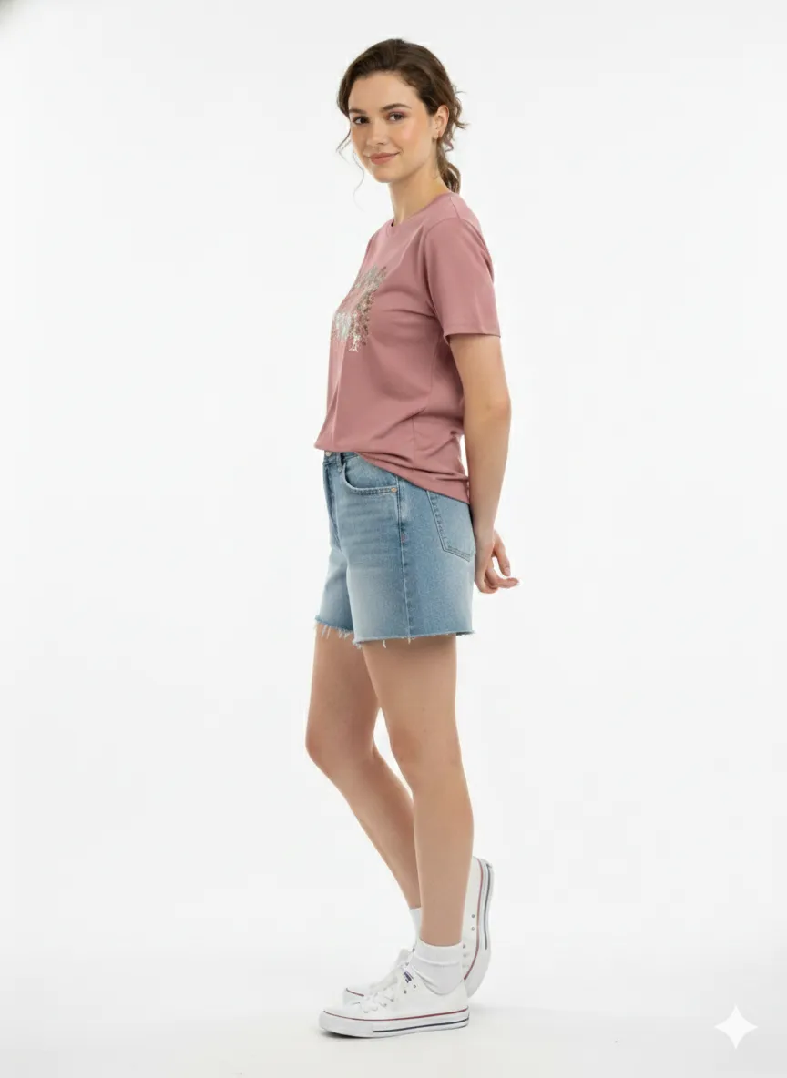 Women Unicorn Embroidery Patch Box Fit T-Shirt