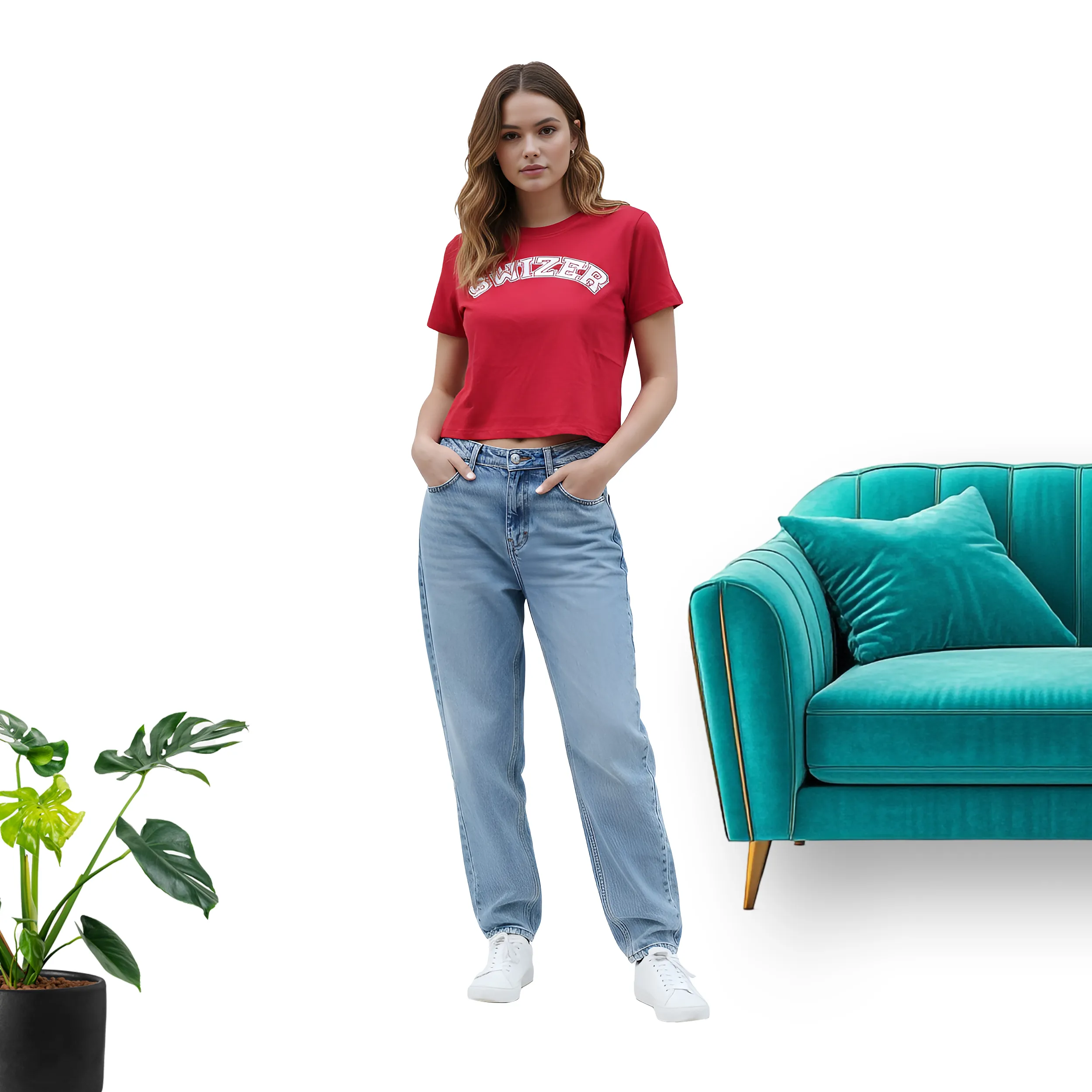 Women Puff Print Box Fit T-Shirt