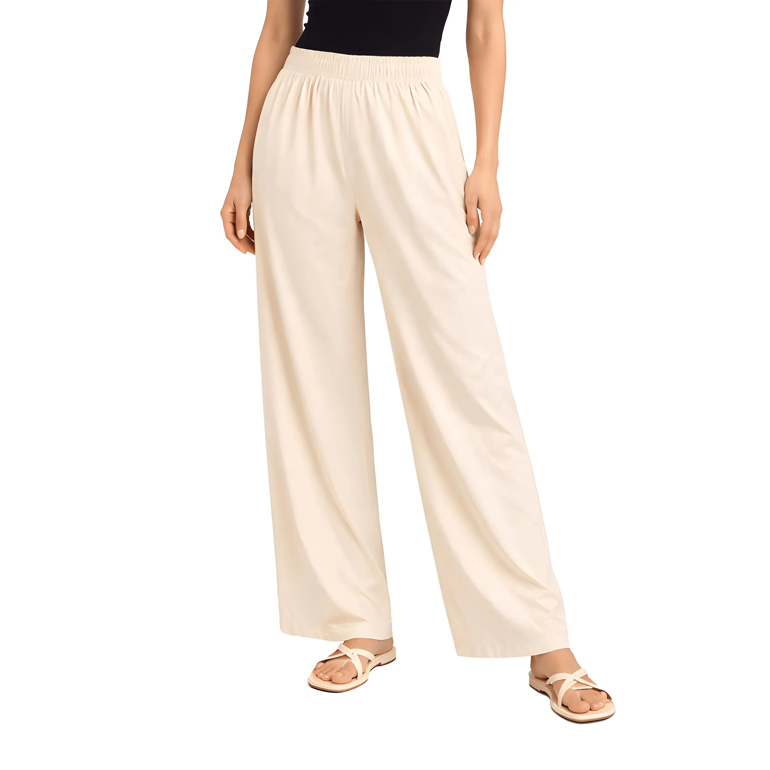 Women Flared Palazzos with Insert Pockets