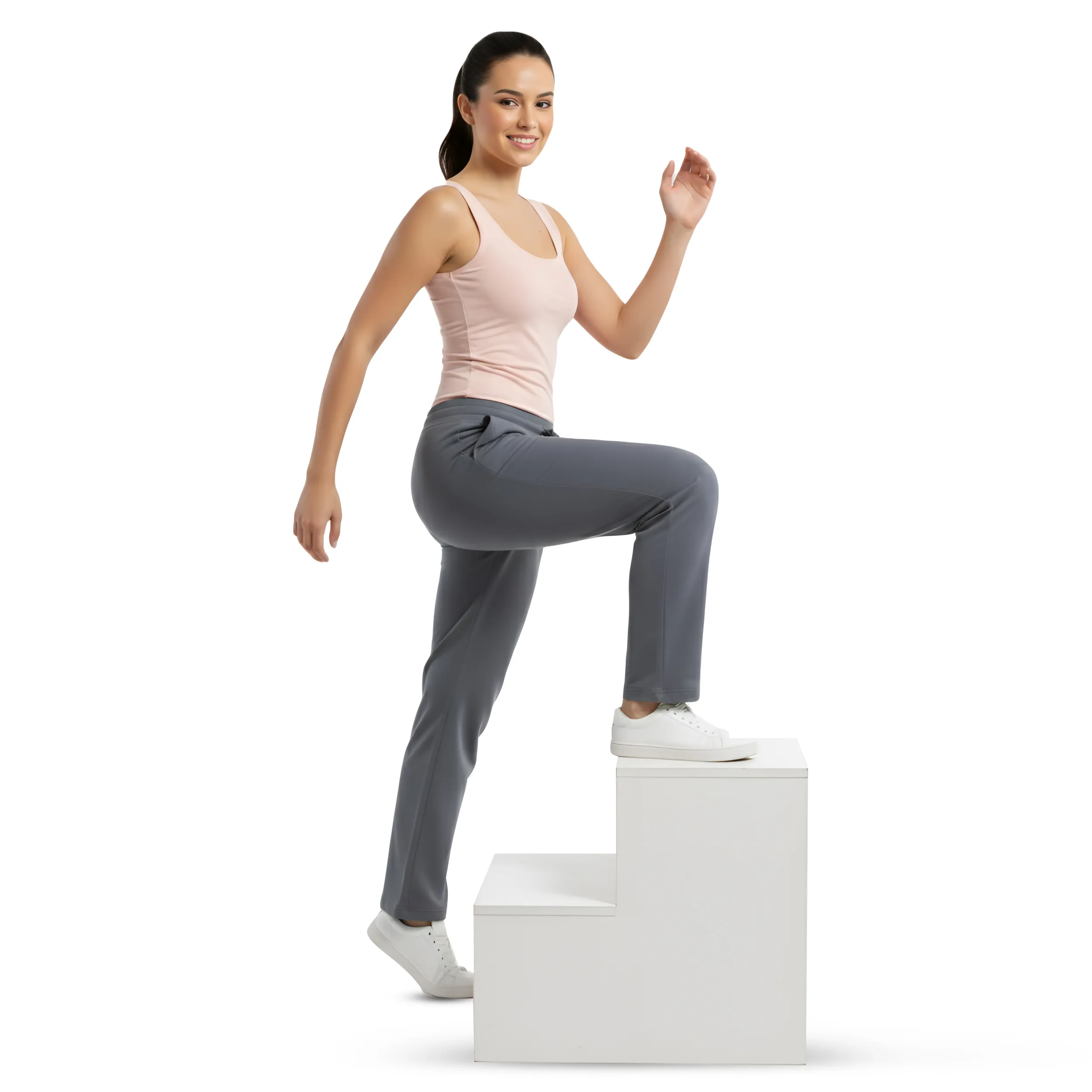 Super Combed Cotton Elastane Stretch Relaxed Fit Trackpants With Side Pockets