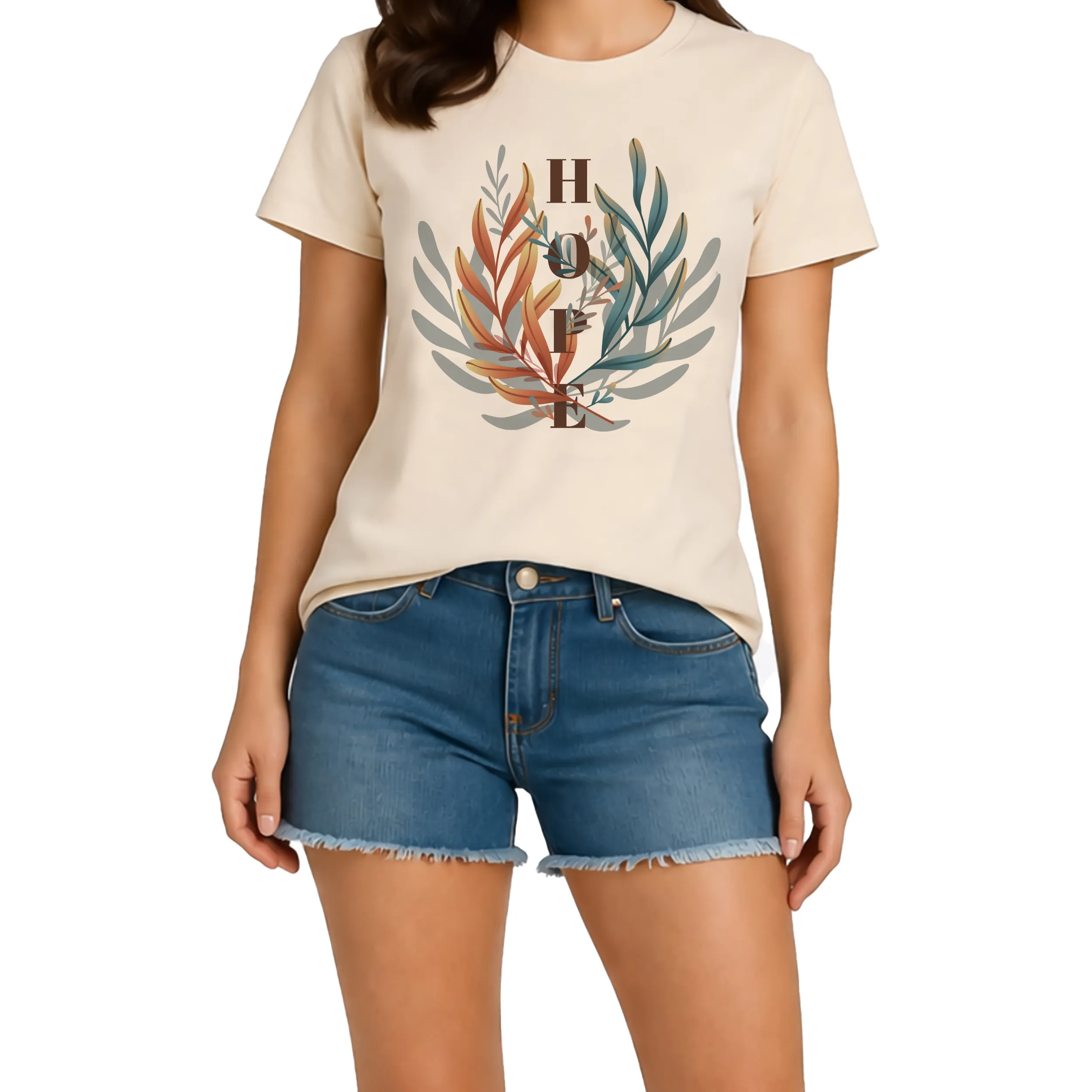 Printed Round Neck T-Shirt Regular Short Sleeve Top for Everyday Wear