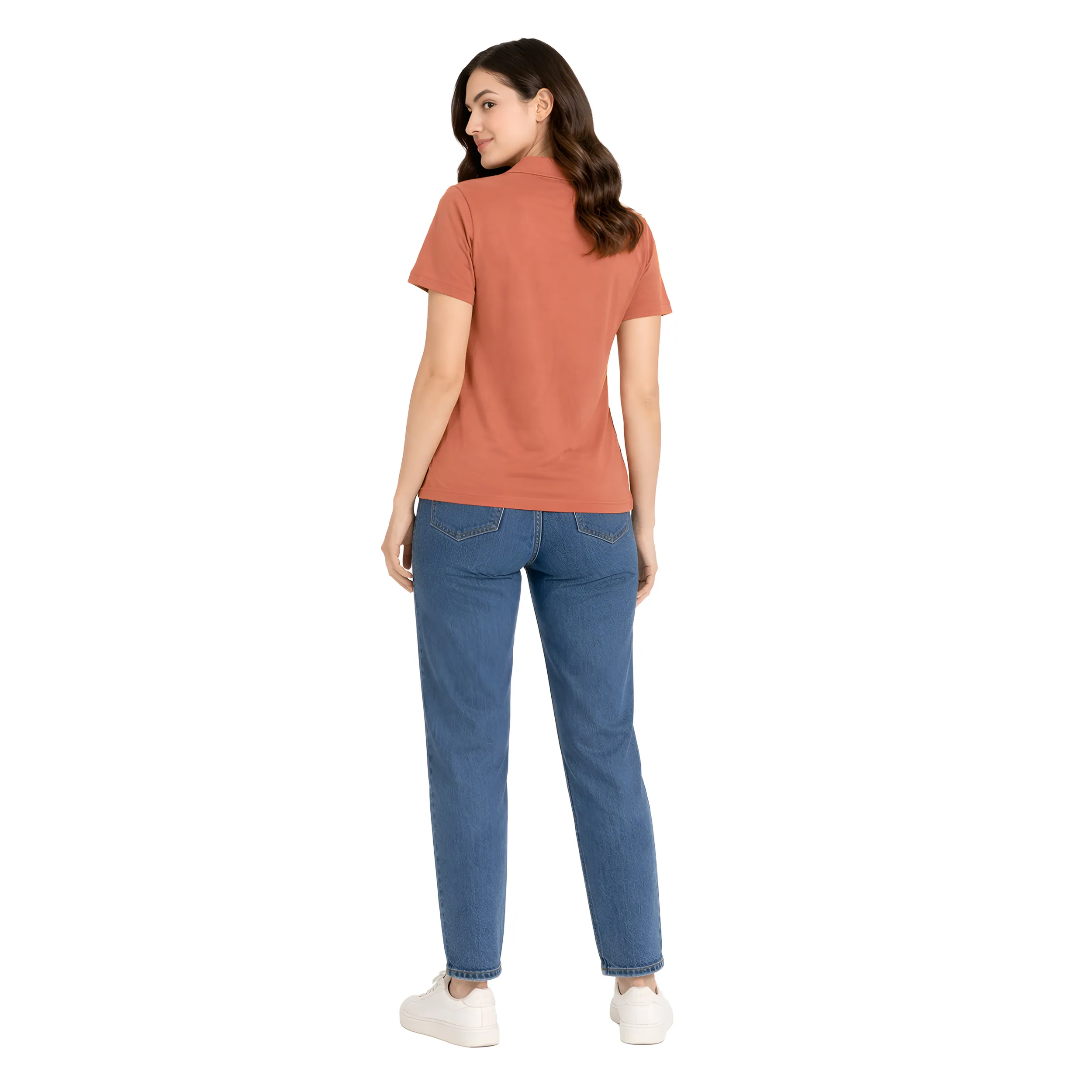 Women Solid Polo T-Shirt  Premium Cotton Blend  Regular Fit  Everyday Comfort