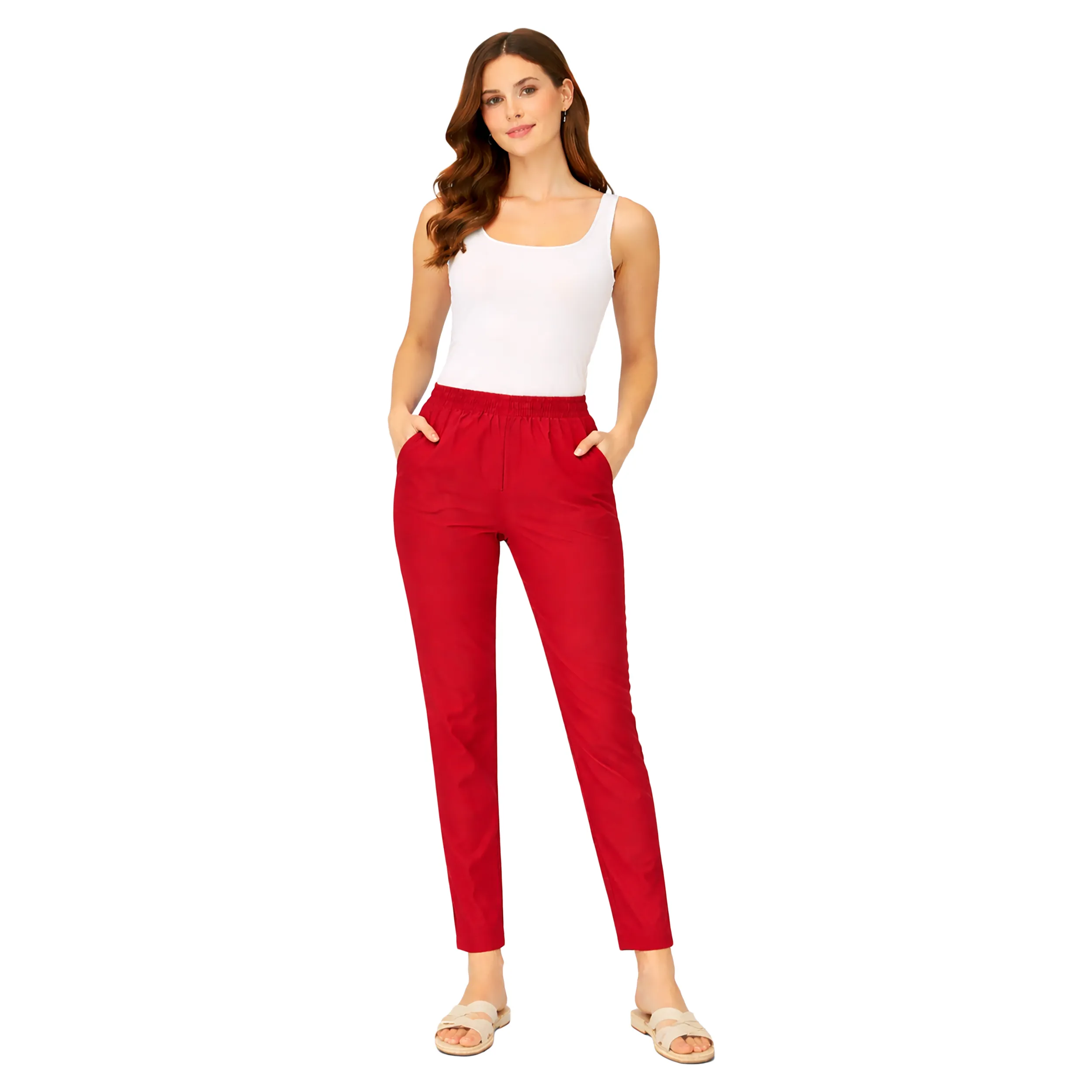 Women Mid-Rise Tapered Fit Pants