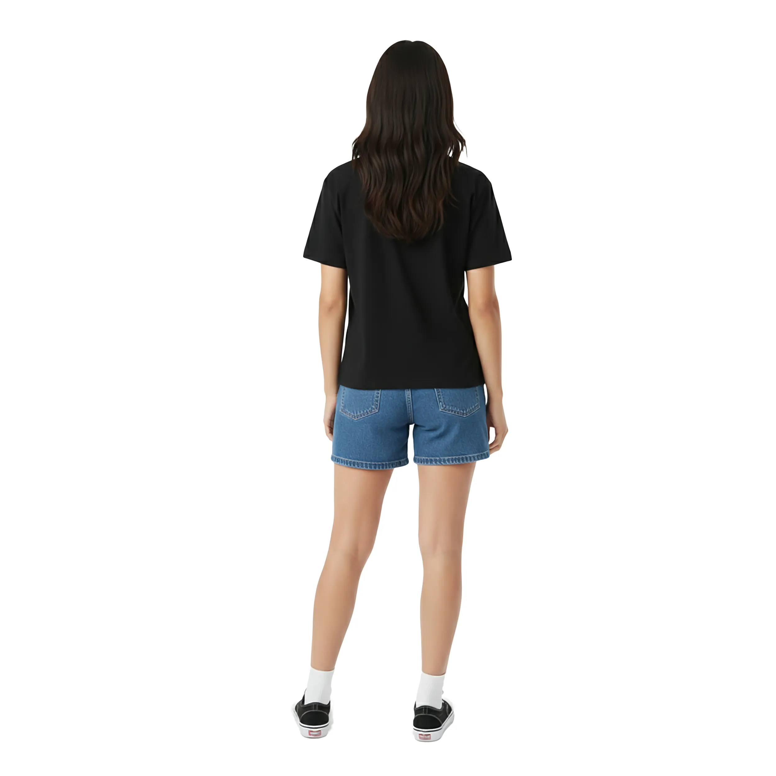 Women Denim Patchwork Box Fit T-Shirt