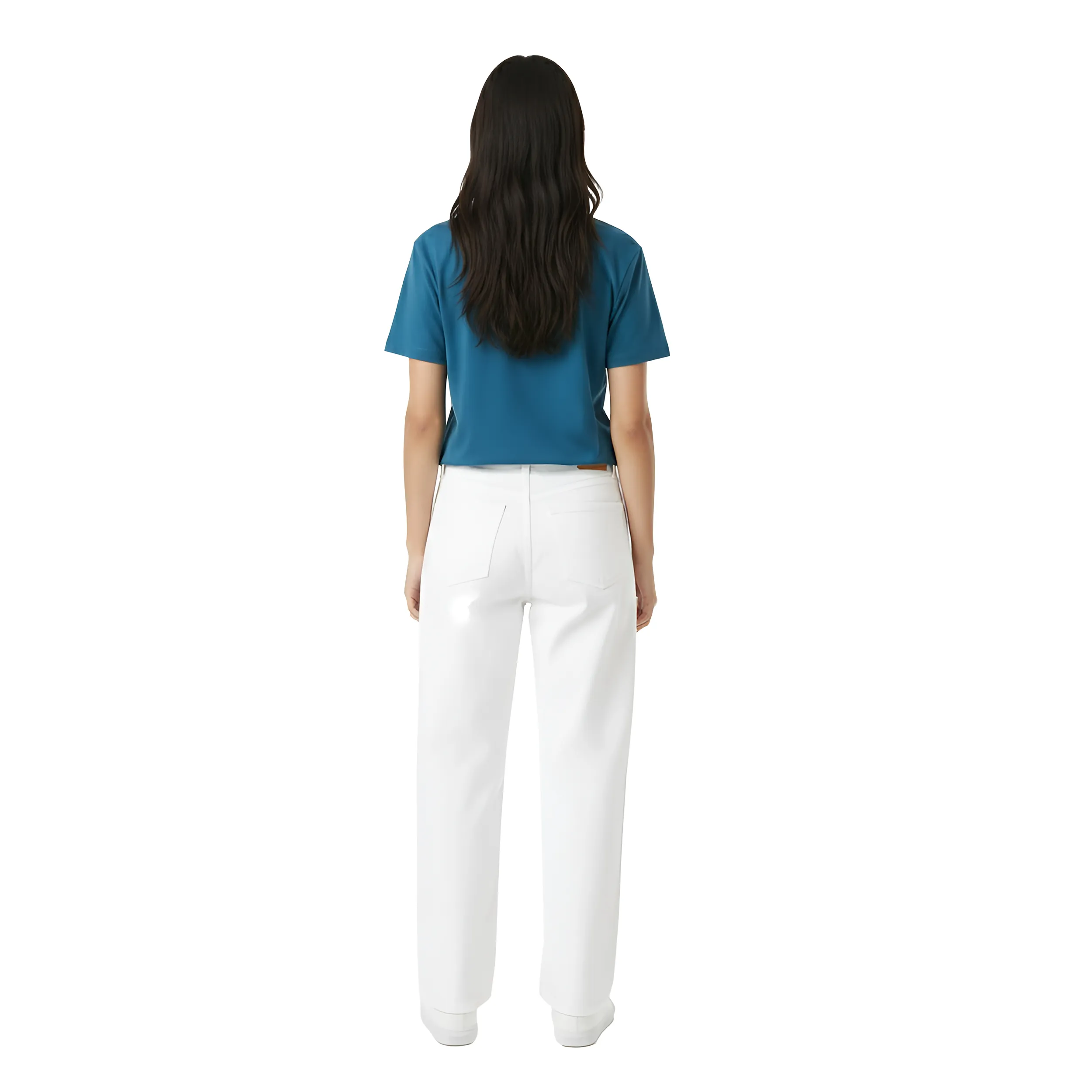 Women Denim Patchwork Box Fit T-Shirt