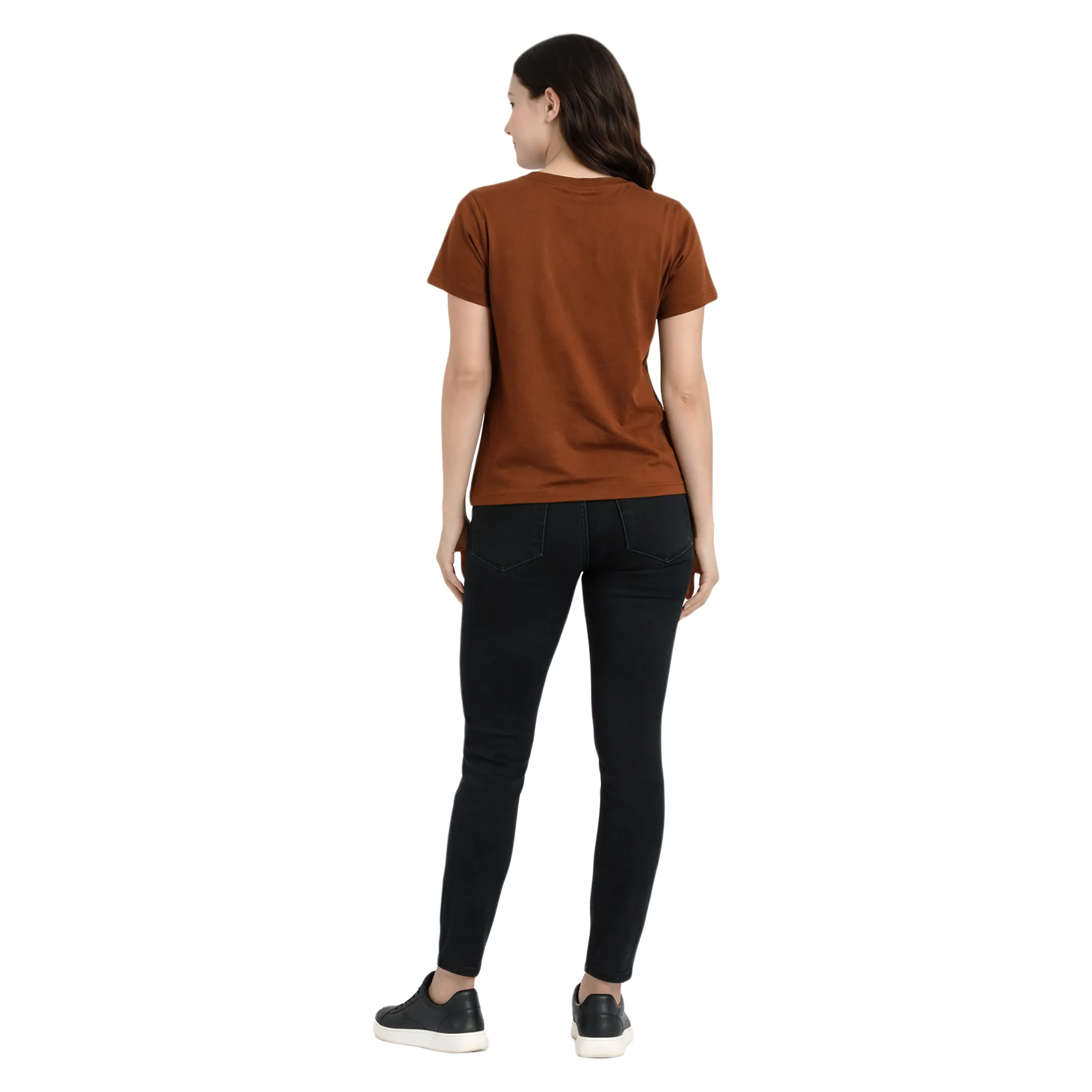 Printed Round Neck T-Shirt Regular Short Sleeve Top for Everyday Wear
