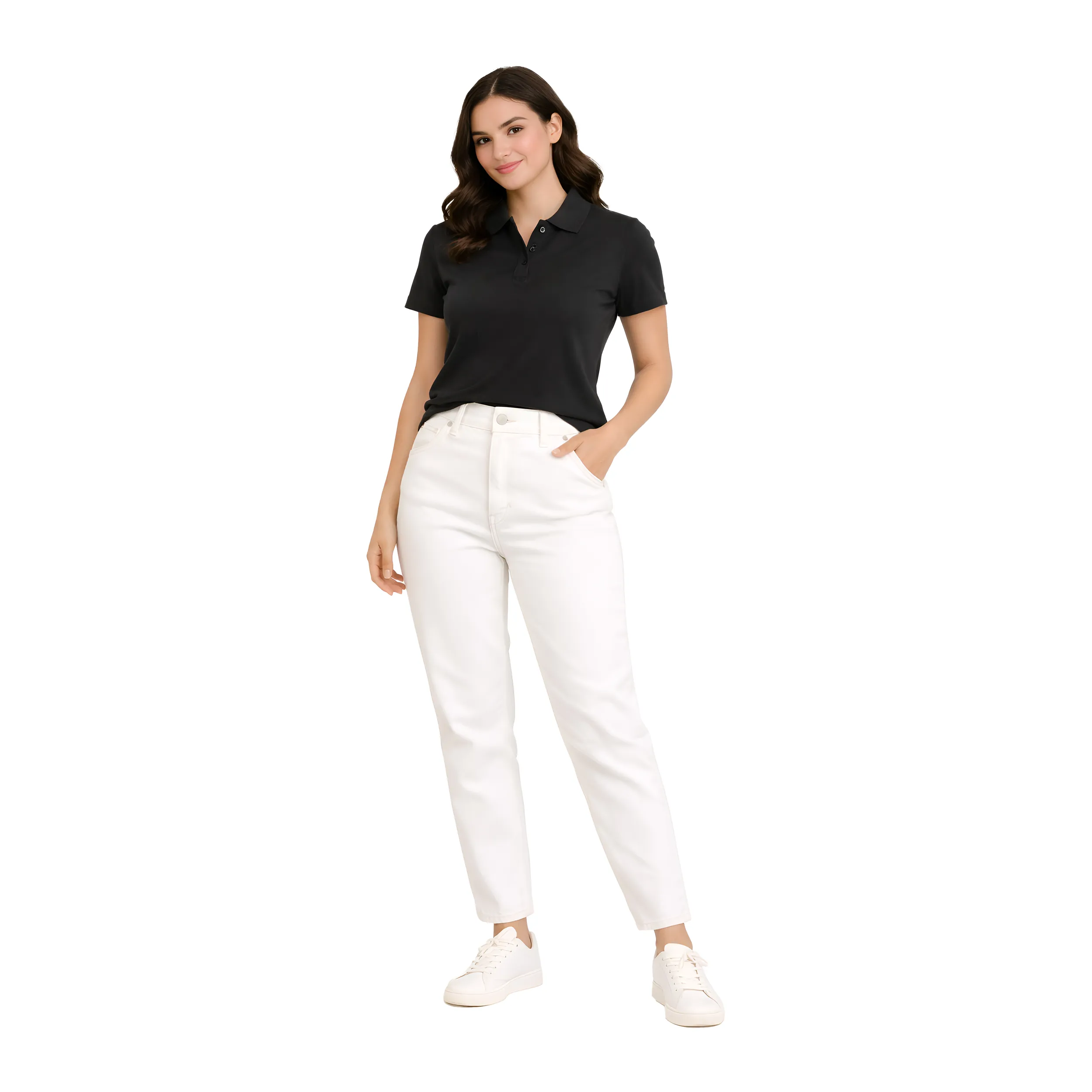 Women Solid Polo T-Shirt  Premium Cotton Blend  Regular Fit  Everyday Comfort