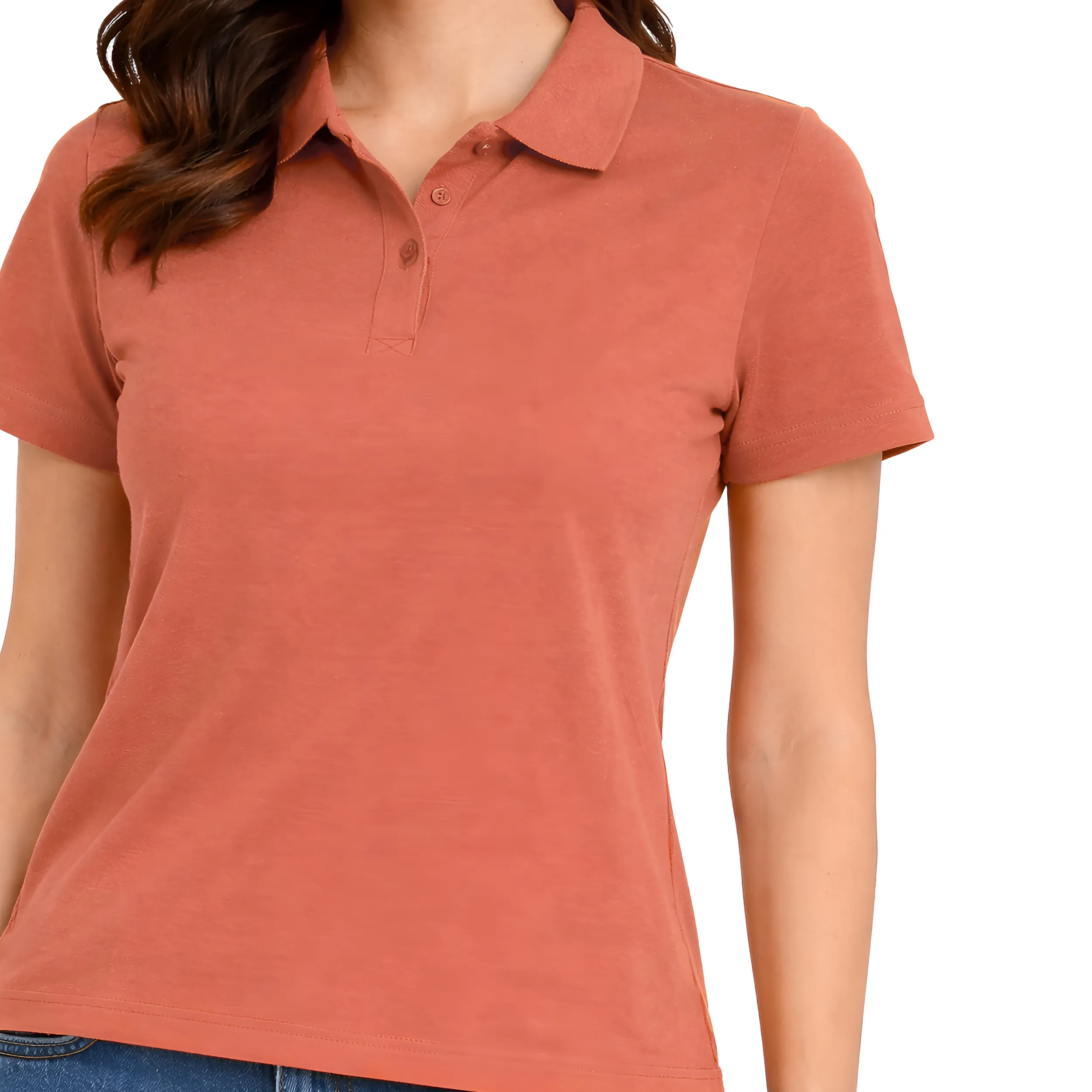 Women Solid Polo T-Shirt  Premium Cotton Blend  Regular Fit  Everyday Comfort