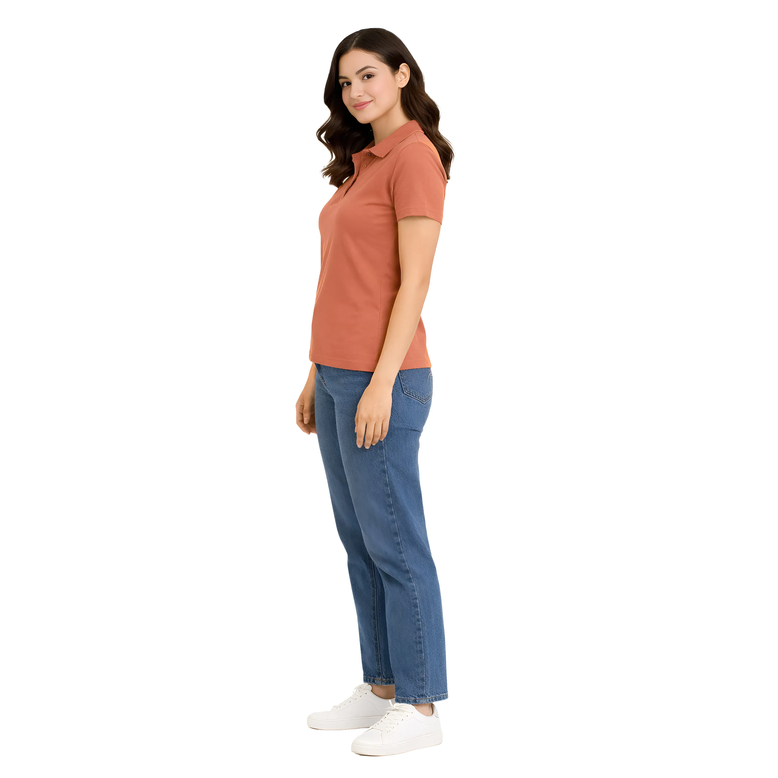 Women Solid Polo T-Shirt  Premium Cotton Blend  Regular Fit  Everyday Comfort
