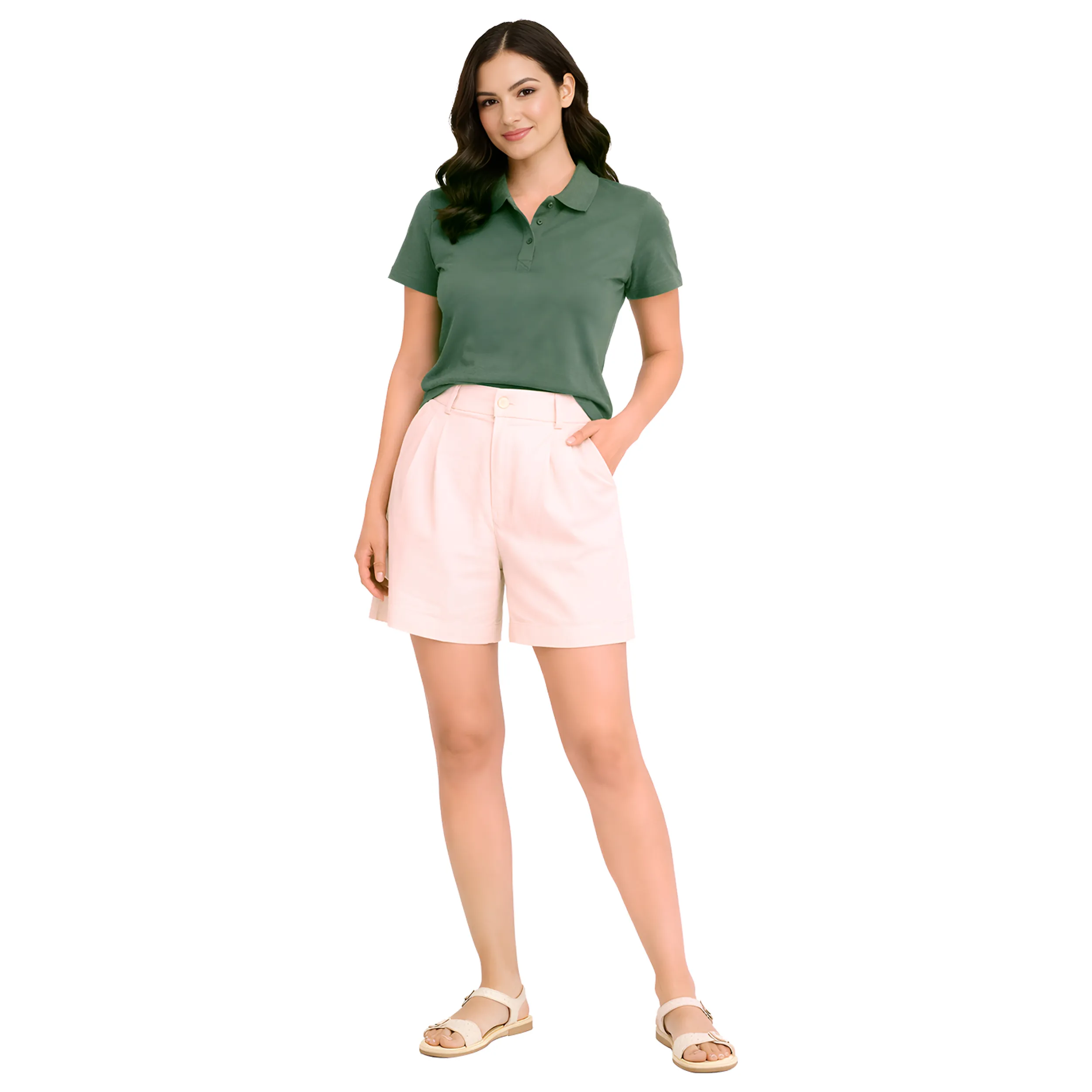 Women Solid Polo T-Shirt  Premium Cotton Blend  Regular Fit  Everyday Comfort