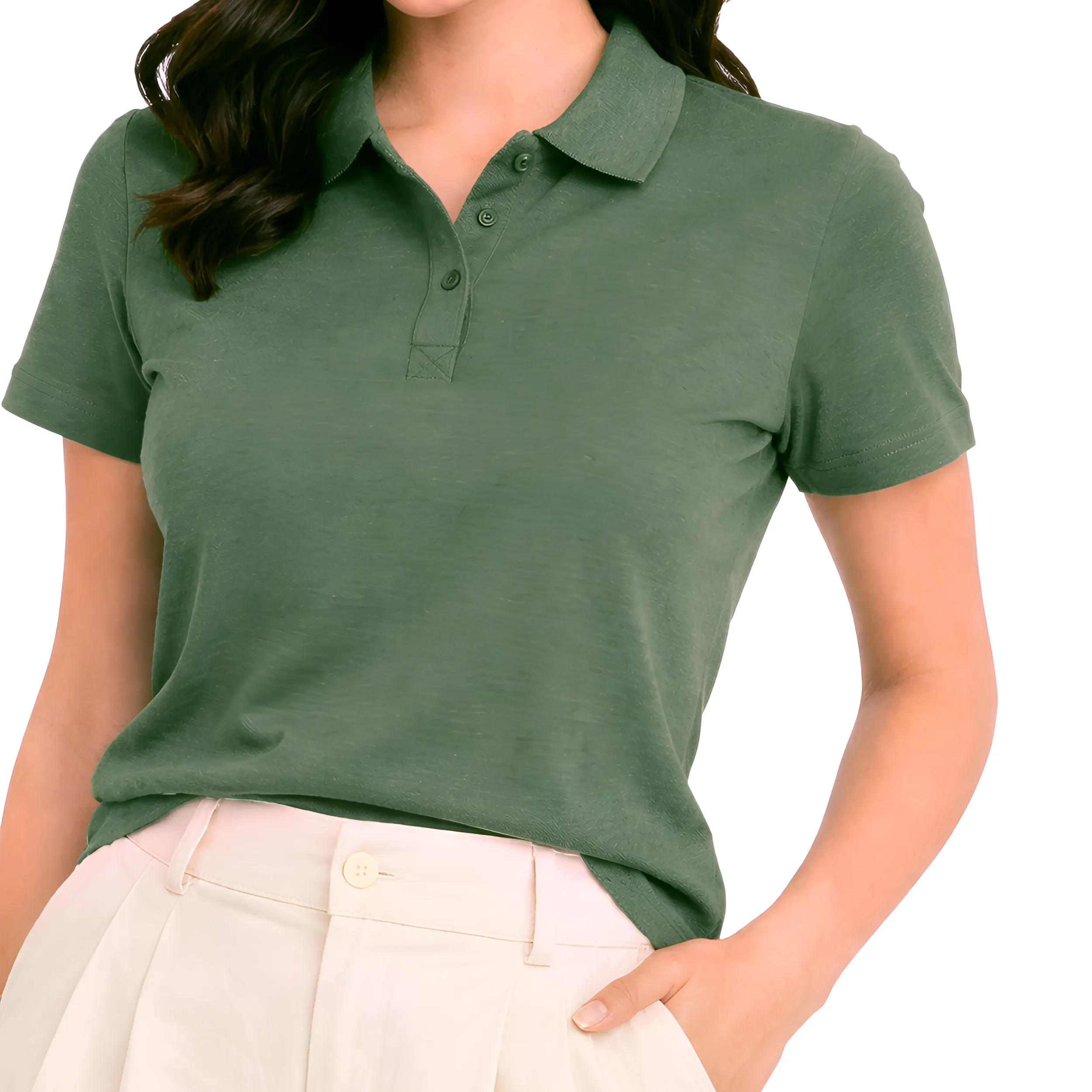 Women Solid Polo T-Shirt  Premium Cotton Blend  Regular Fit  Everyday Comfort