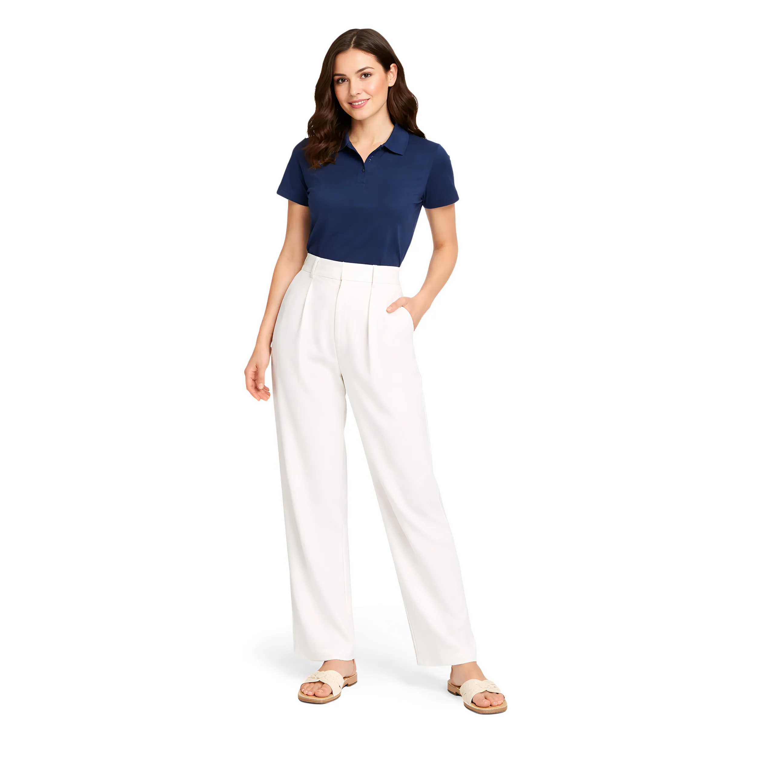 Women Solid Polo T-Shirt  Premium Cotton Blend  Regular Fit  Everyday Comfort