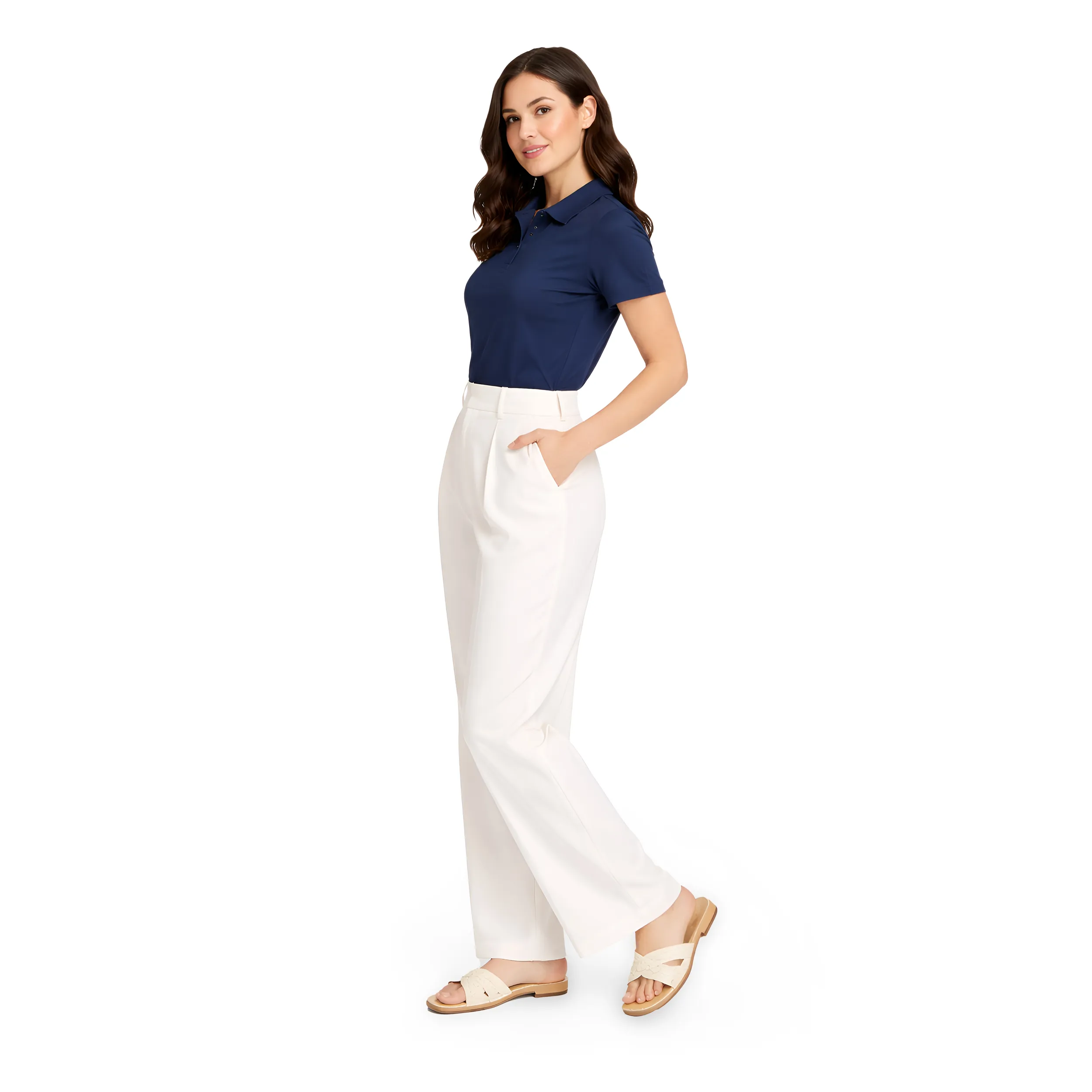 Women Solid Polo T-Shirt  Premium Cotton Blend  Regular Fit  Everyday Comfort