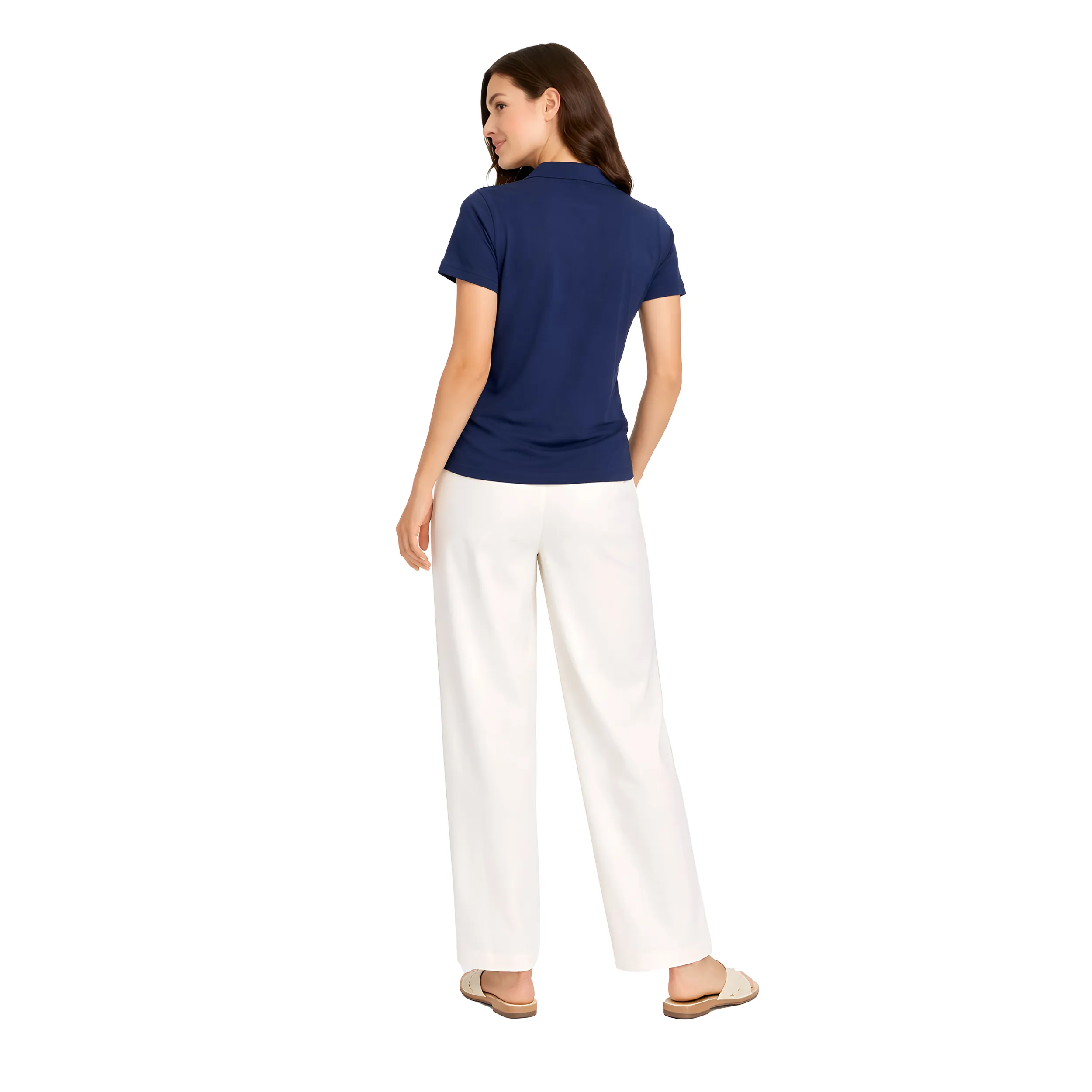 Women Solid Polo T-Shirt  Premium Cotton Blend  Regular Fit  Everyday Comfort
