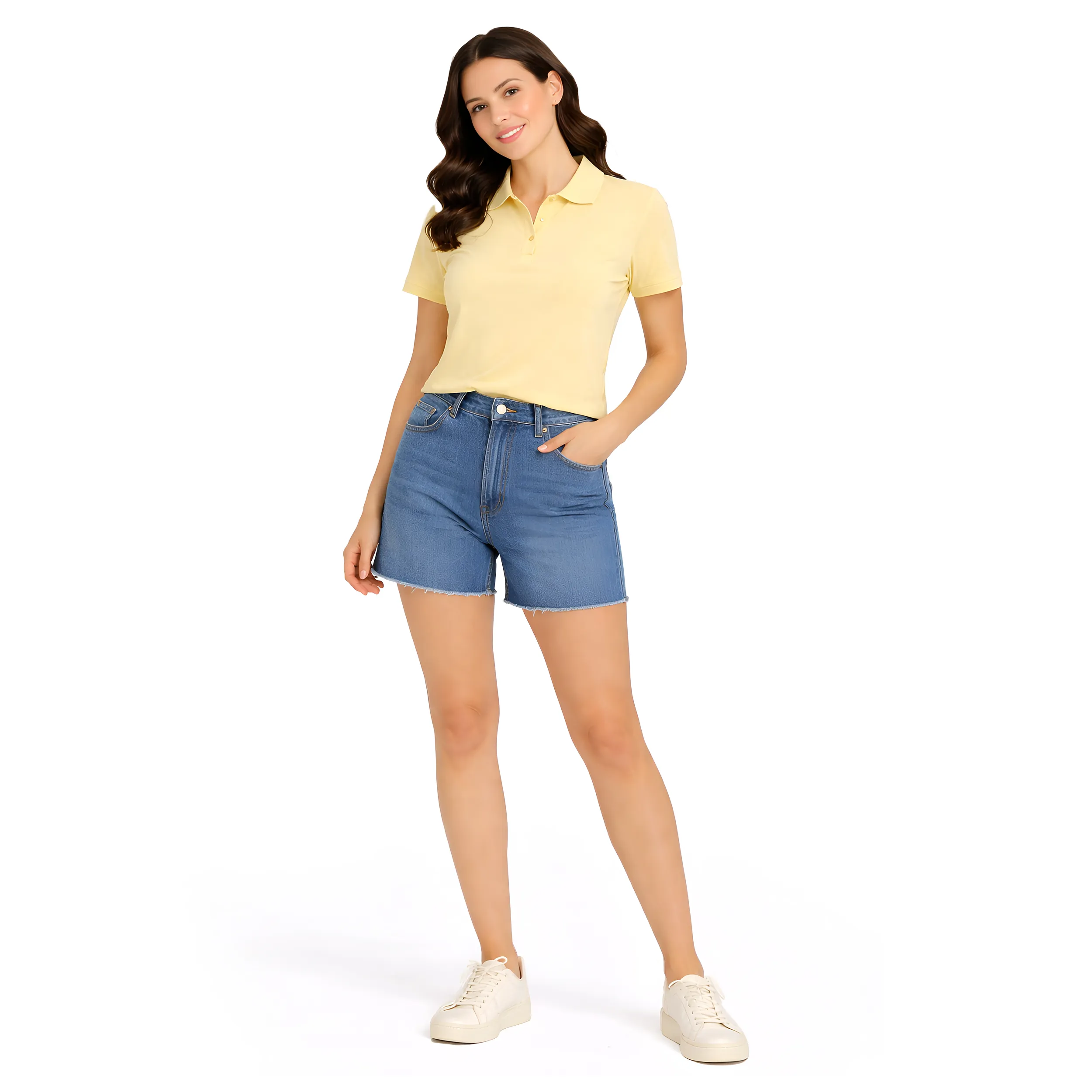 Women Solid Polo T-Shirt  Premium Cotton Blend  Regular Fit  Everyday Comfort