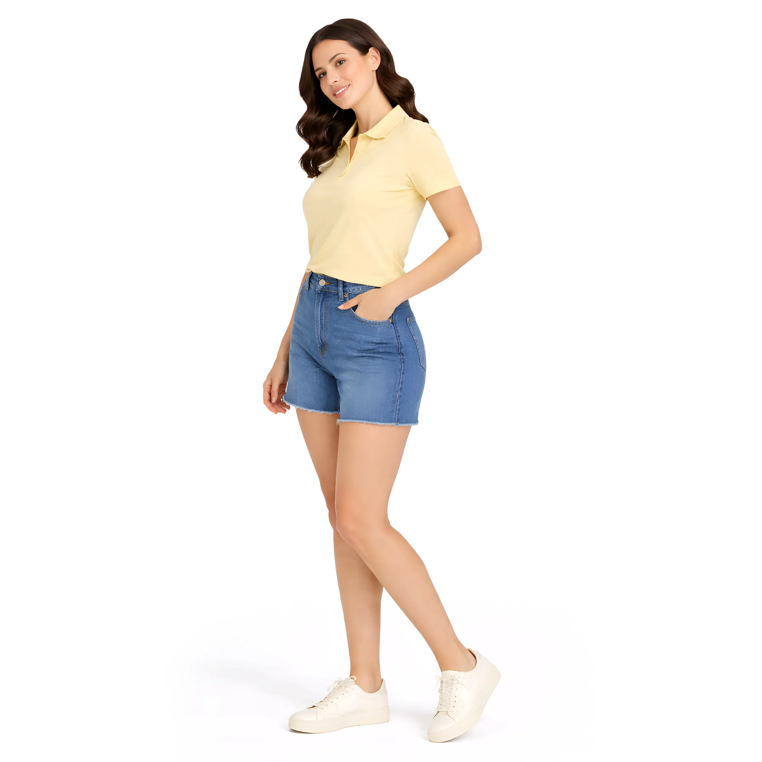 Women Solid Polo T-Shirt  Premium Cotton Blend  Regular Fit  Everyday Comfort