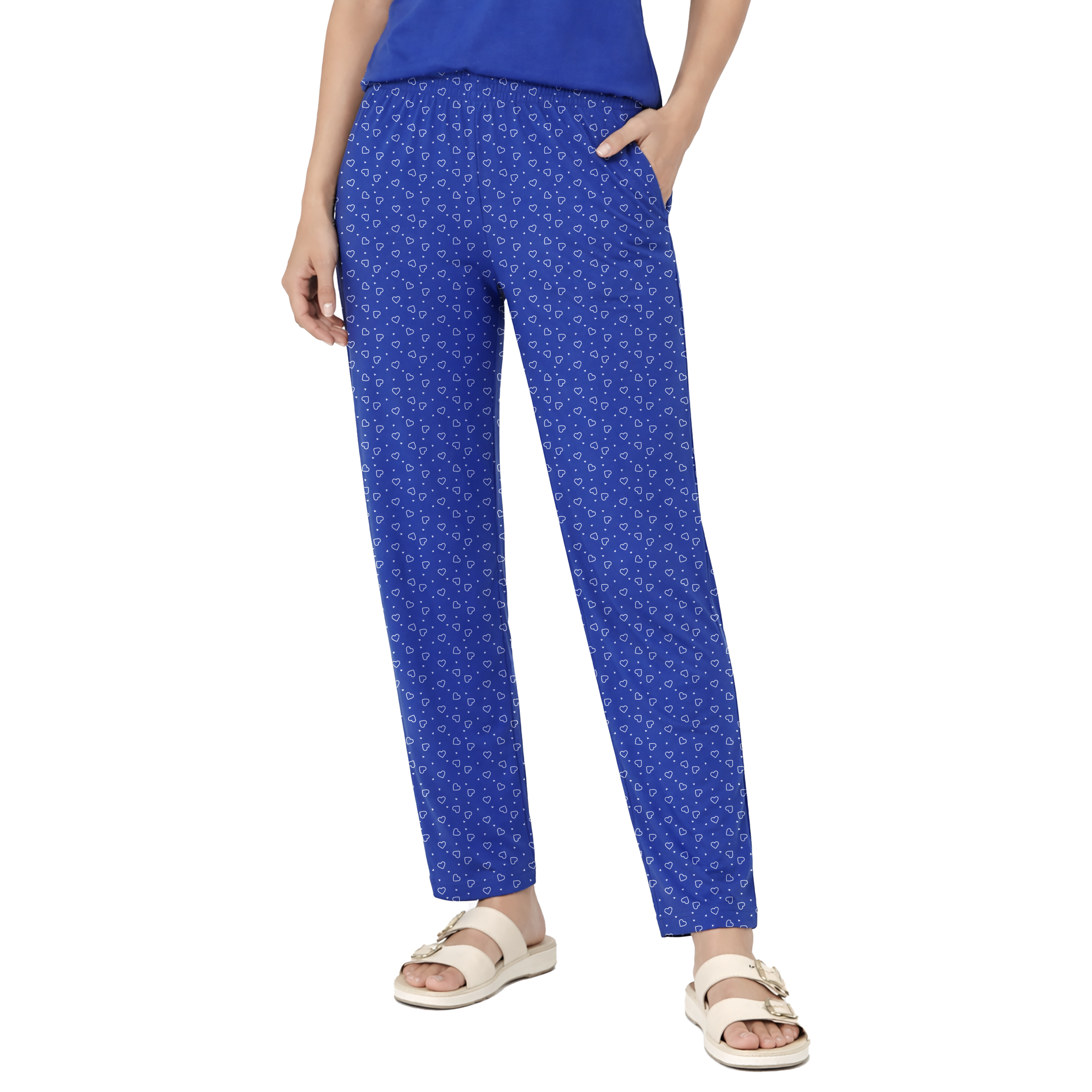 Women Printed Nightwear Set | Soft Cotton Blend T-shirt & Pyjama Set | Relaxed Fit Sleepwear