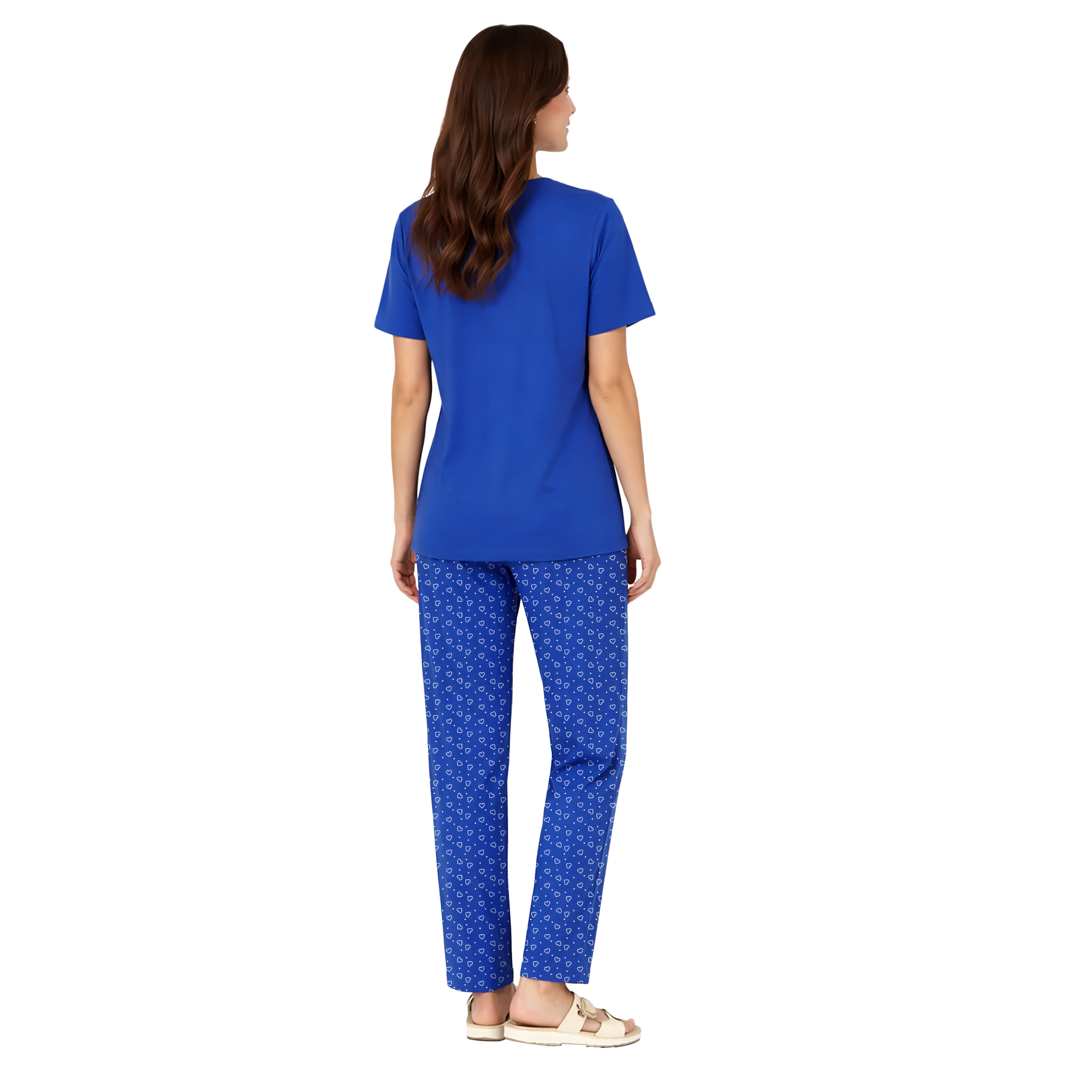Women Printed Nightwear Set | Soft Cotton Blend T-shirt & Pyjama Set | Relaxed Fit Sleepwear