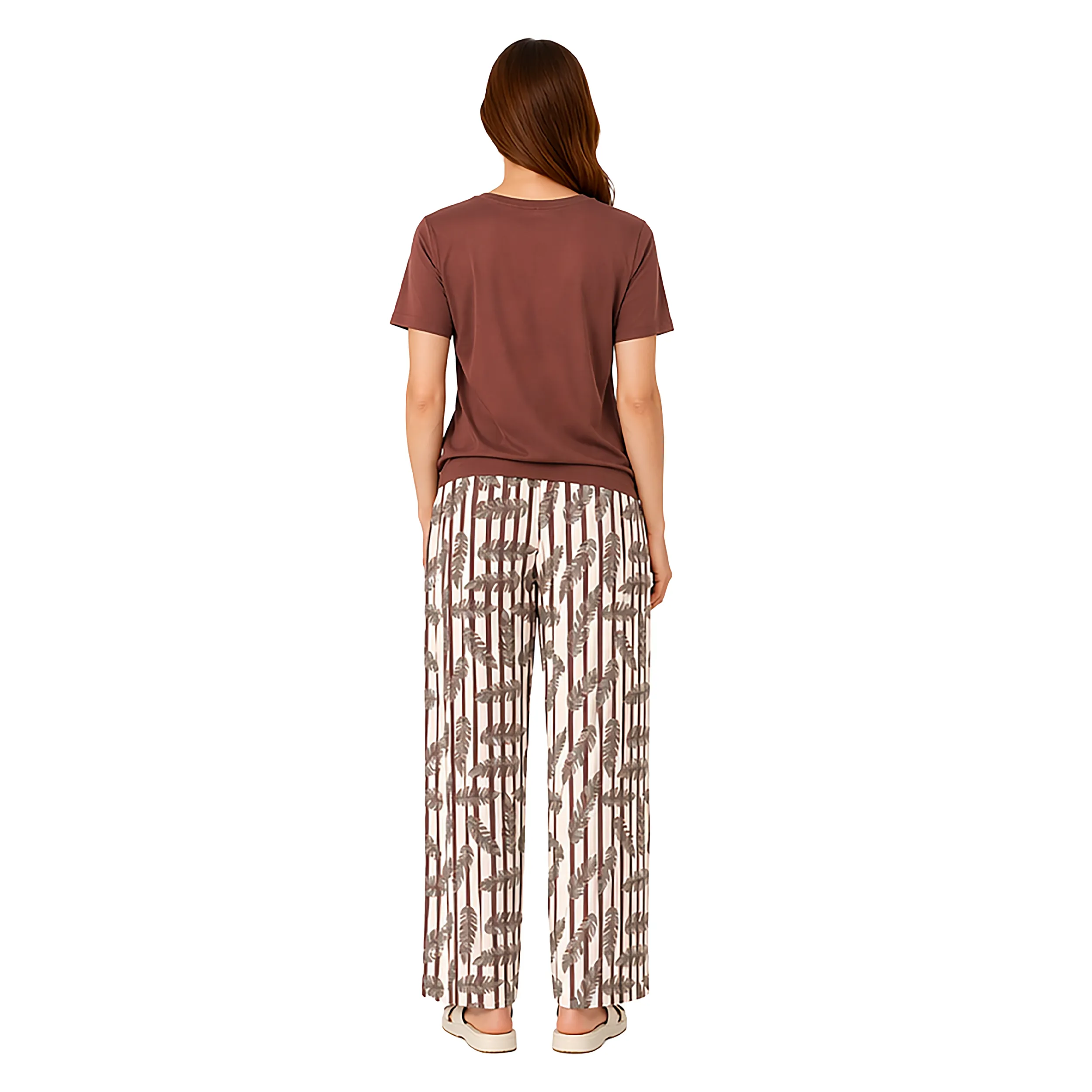 Women Printed Nightwear Set | Soft Cotton Blend T-shirt & Pyjama Set | Relaxed Fit Sleepwear