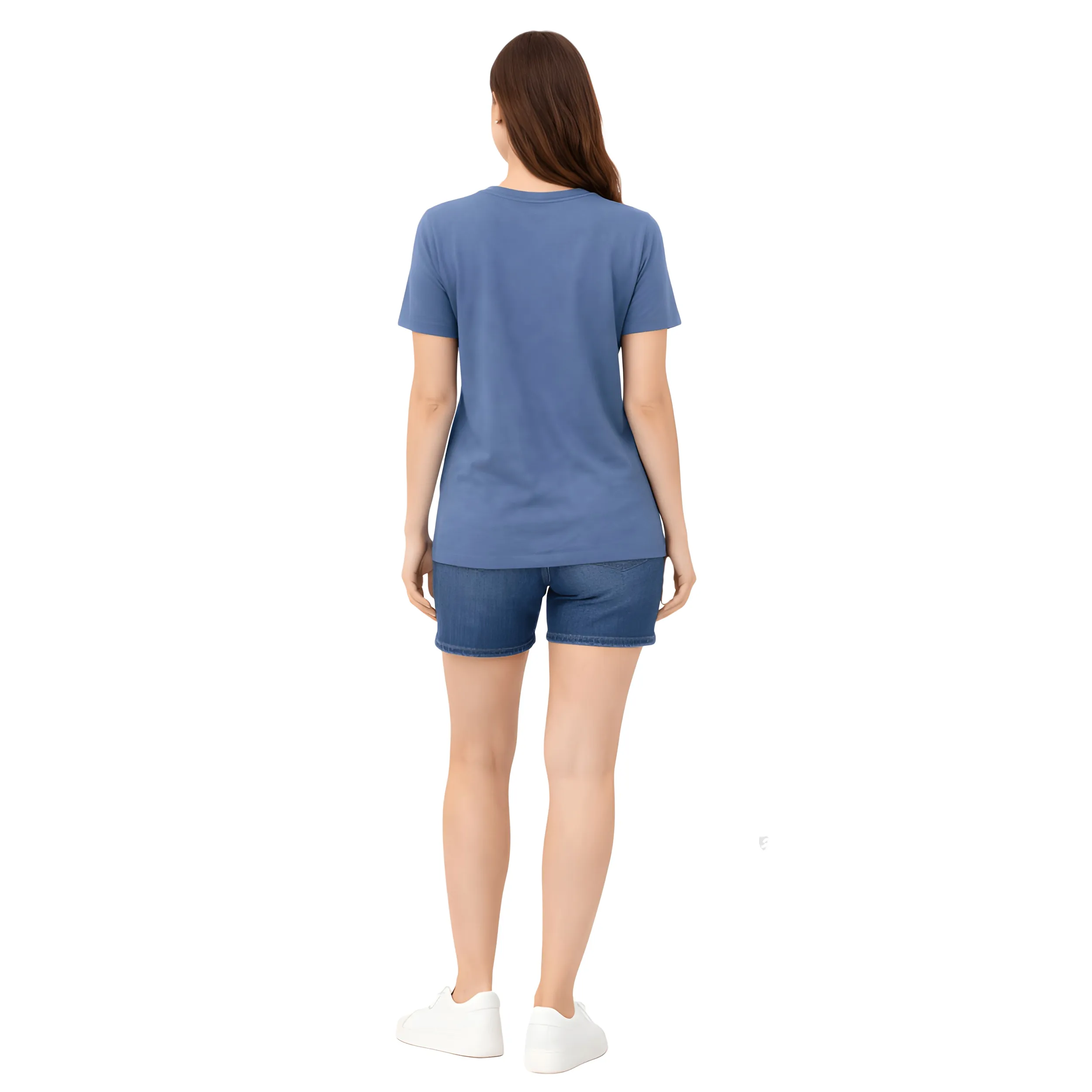Cotton Round Neck T-Shirt Regular Fit Solid Casual Tee Soft Breathable Top