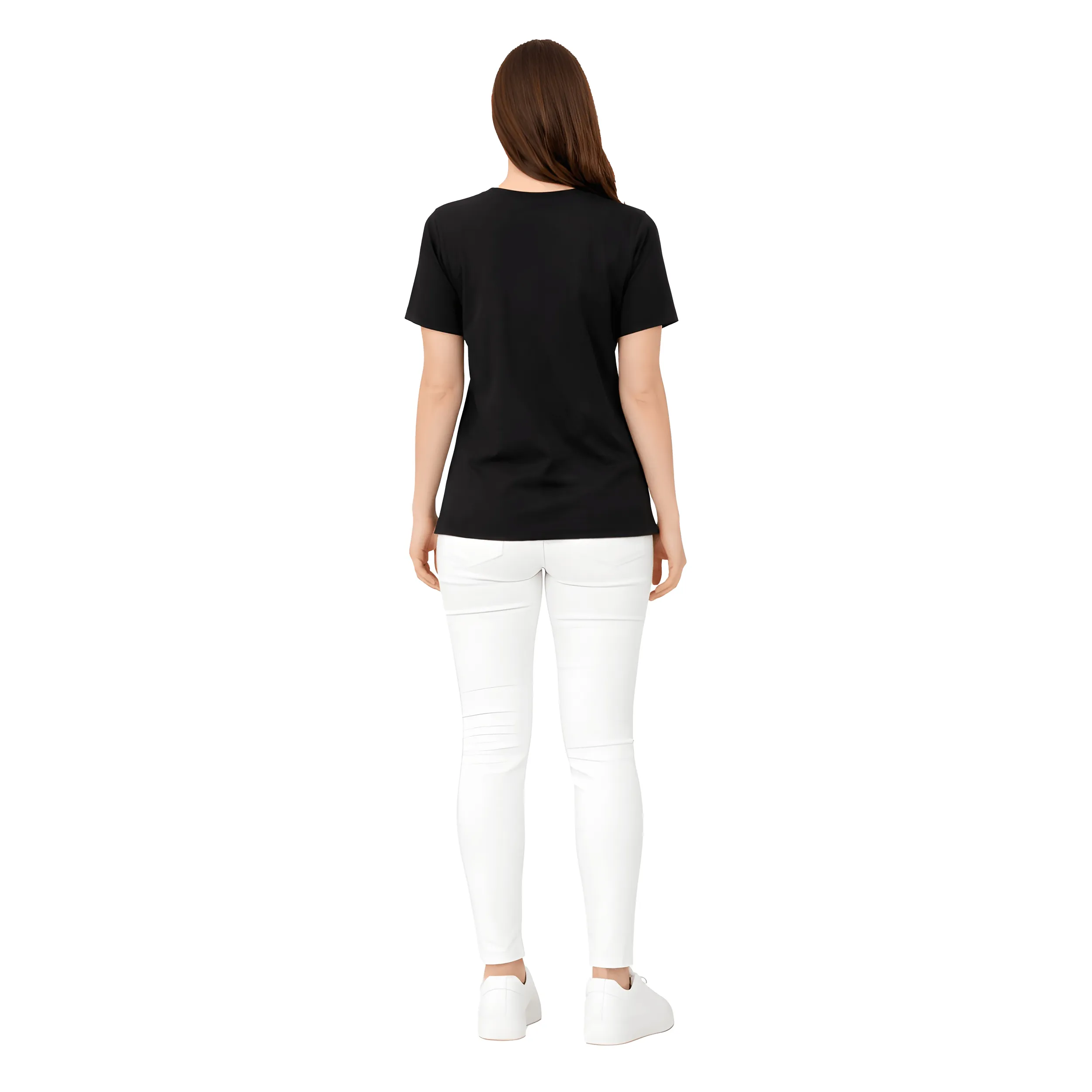 Cotton Round Neck T-Shirt Regular Fit Solid Casual Tee Soft Breathable Top