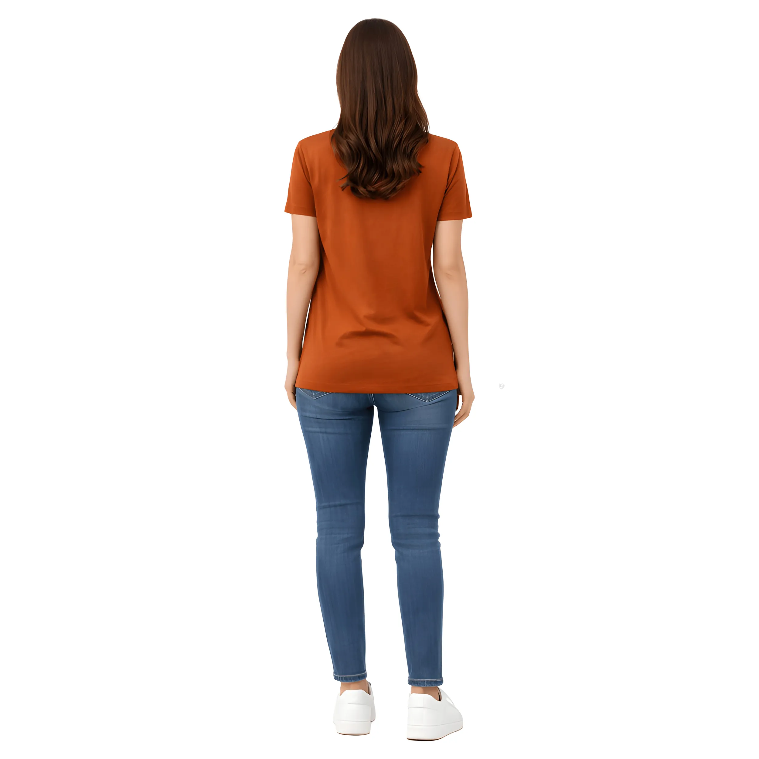 Cotton Round Neck T-Shirt Regular Fit Solid Casual Tee Soft Breathable Top