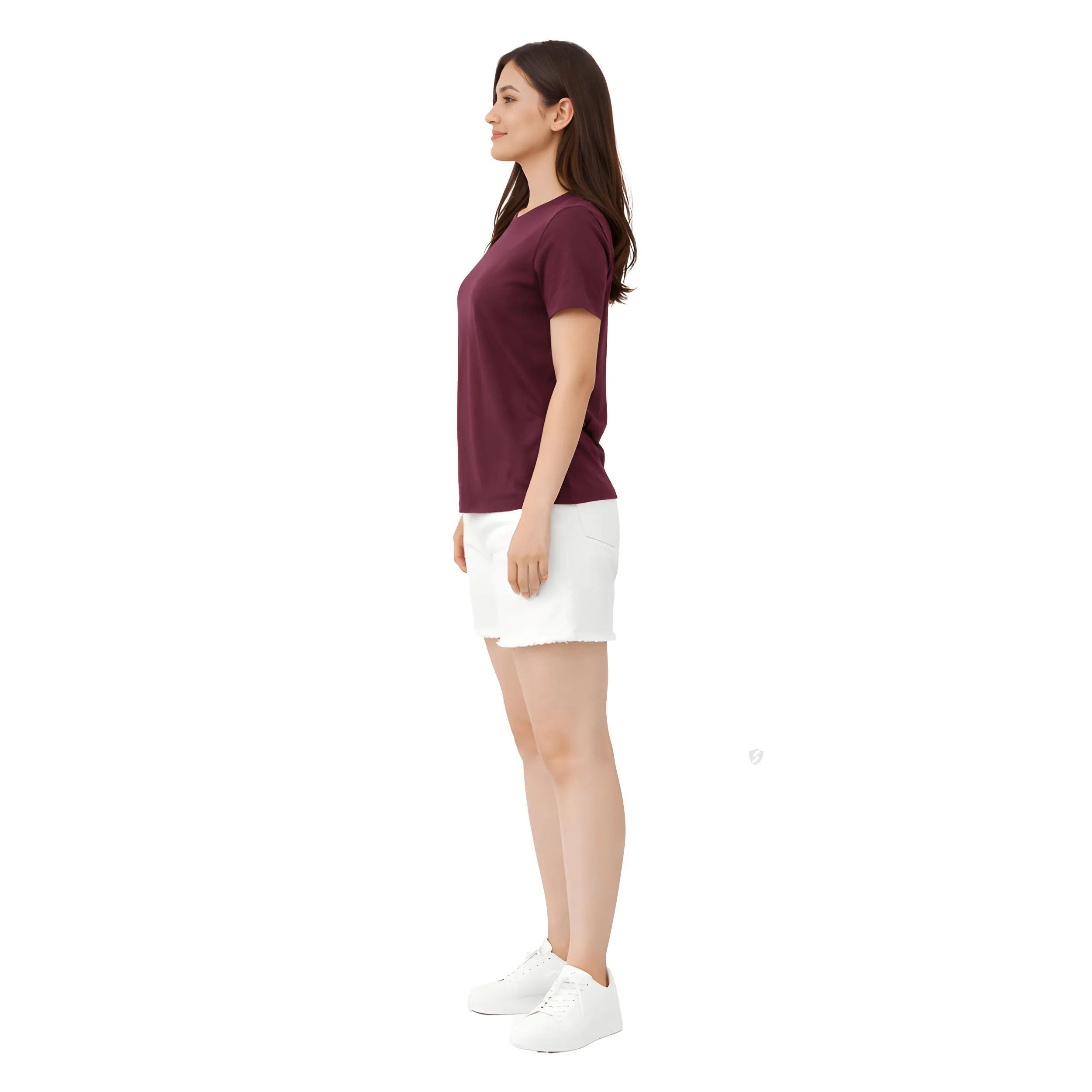 Cotton Round Neck T-Shirt Regular Fit Solid Casual Tee Soft Breathable Top