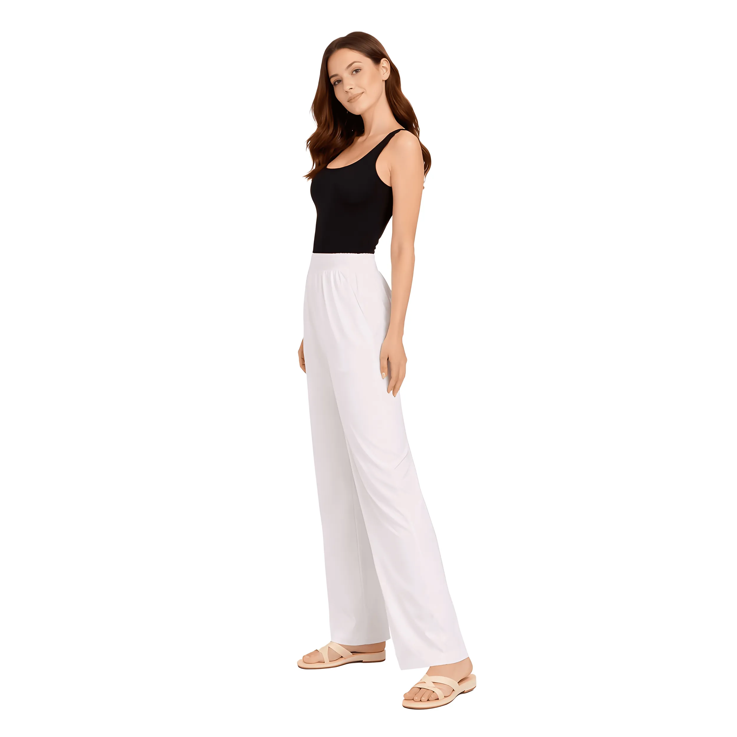 Women Flared Palazzos with Insert Pockets