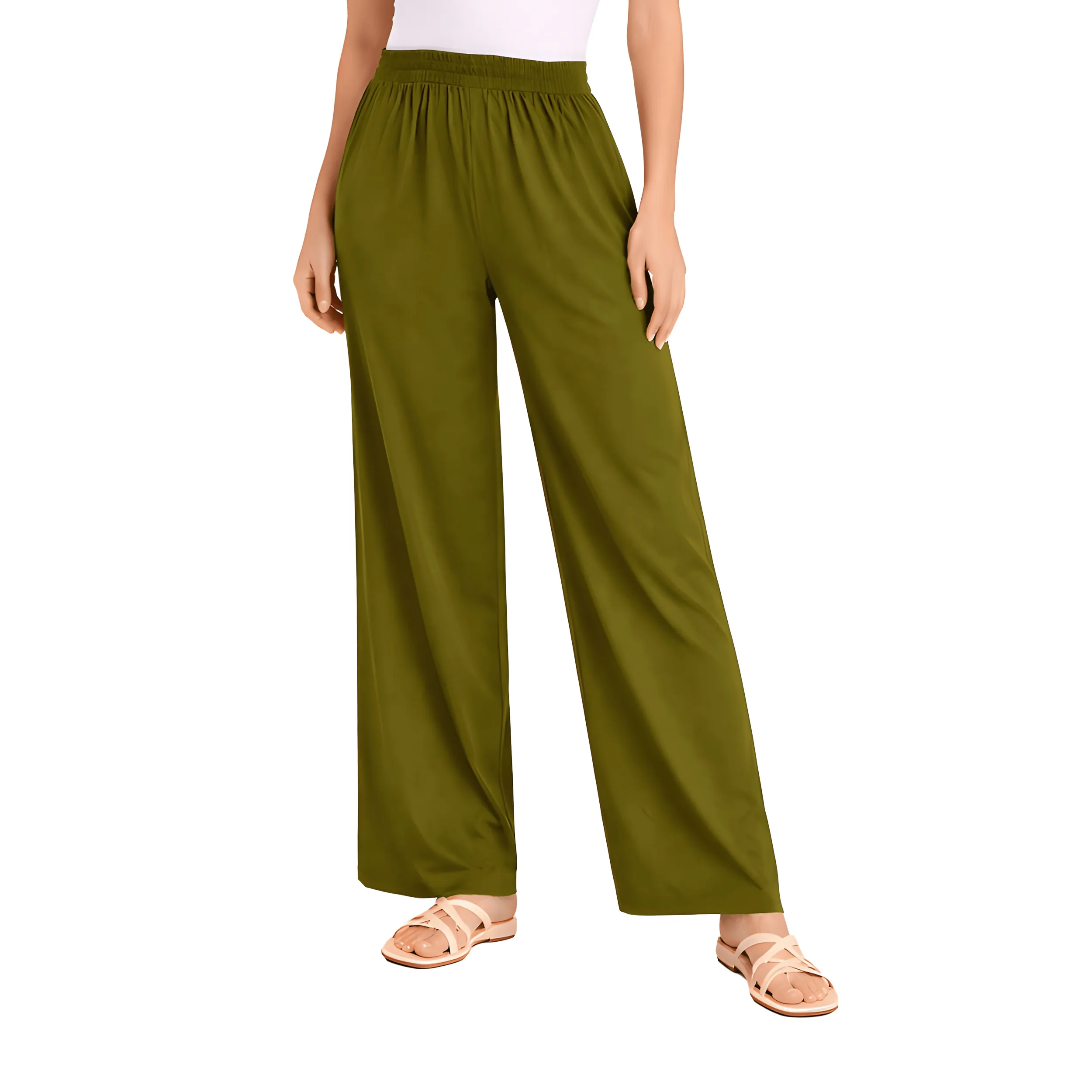 Women Flared Palazzos with Insert Pockets