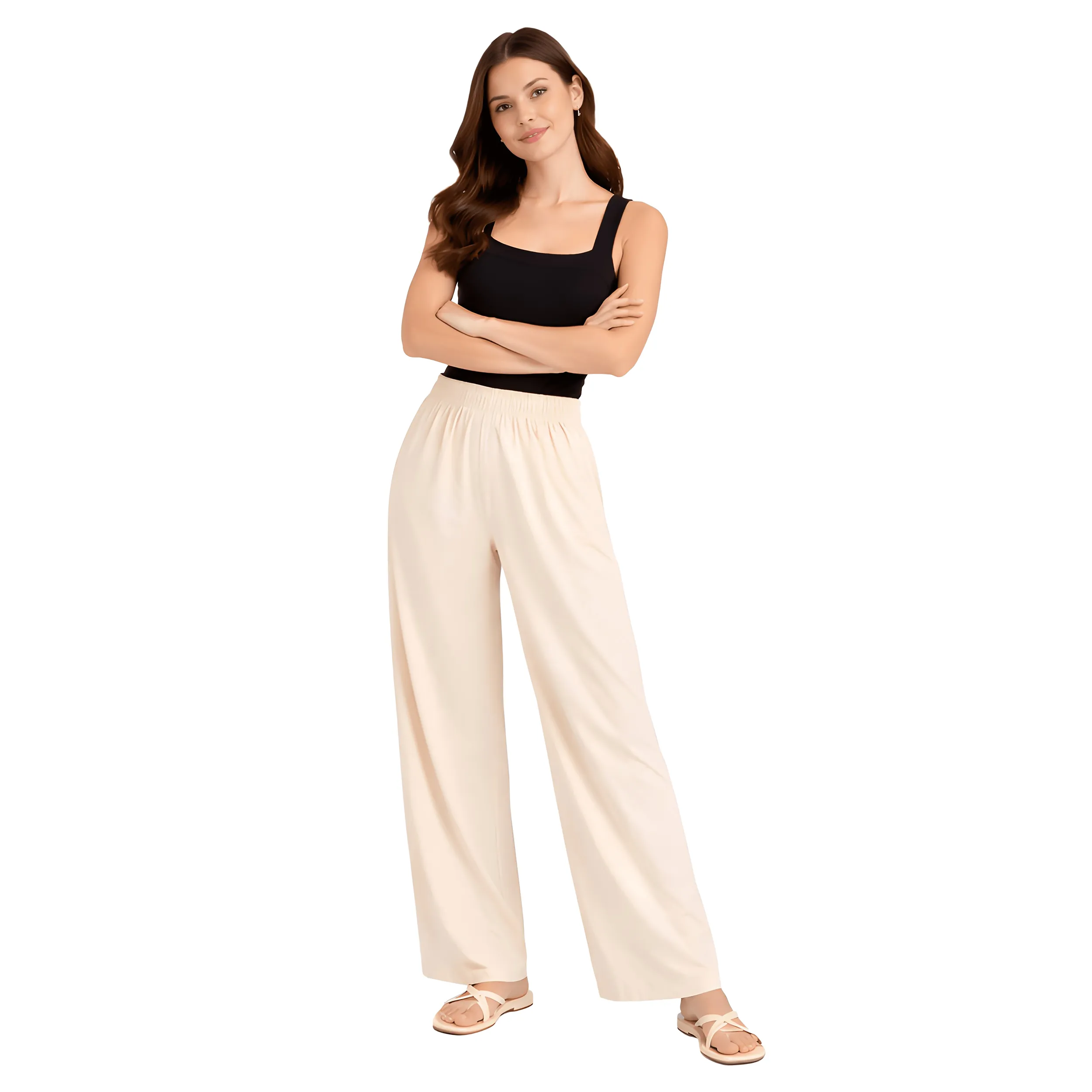 Women Flared Palazzos with Insert Pockets