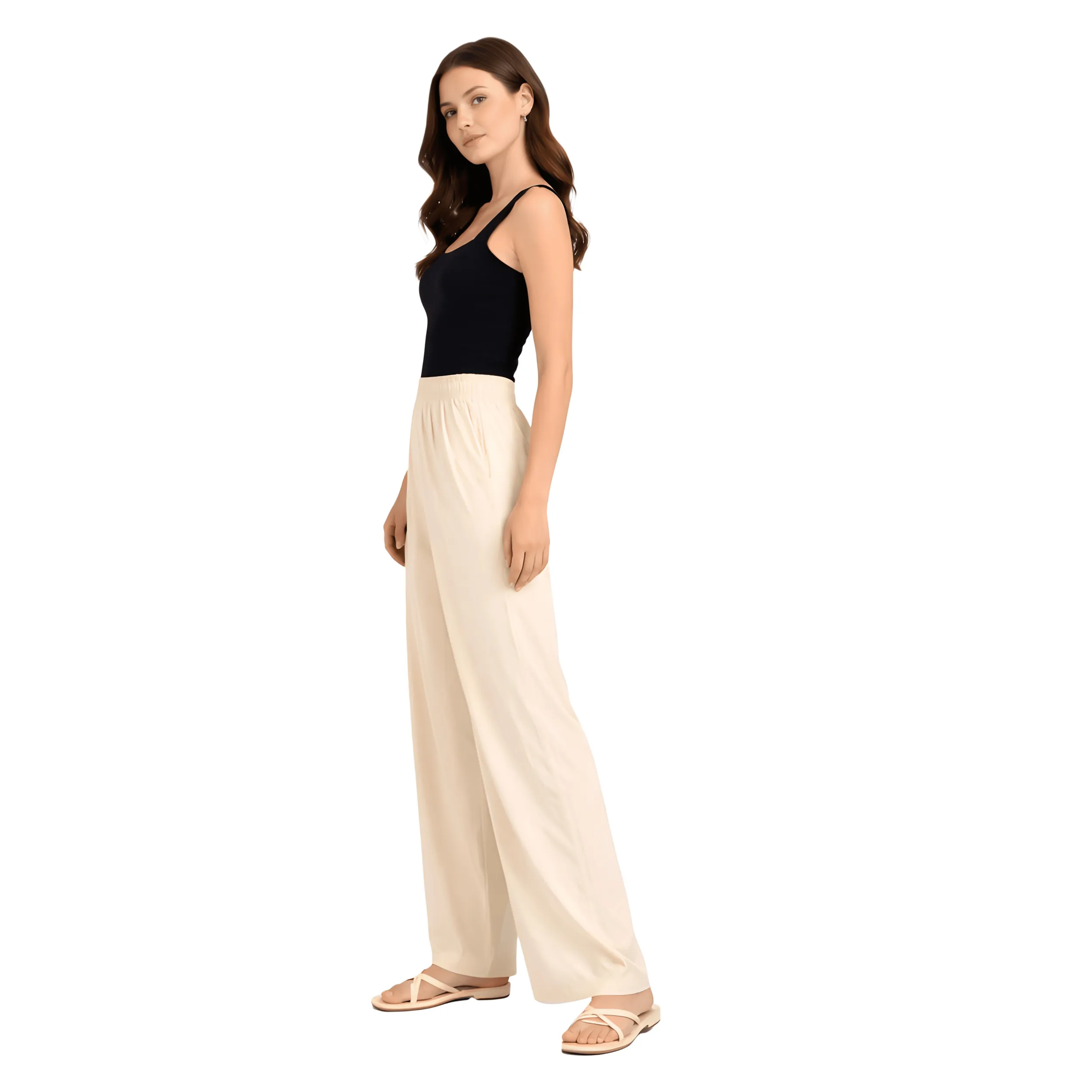 Women Flared Palazzos with Insert Pockets