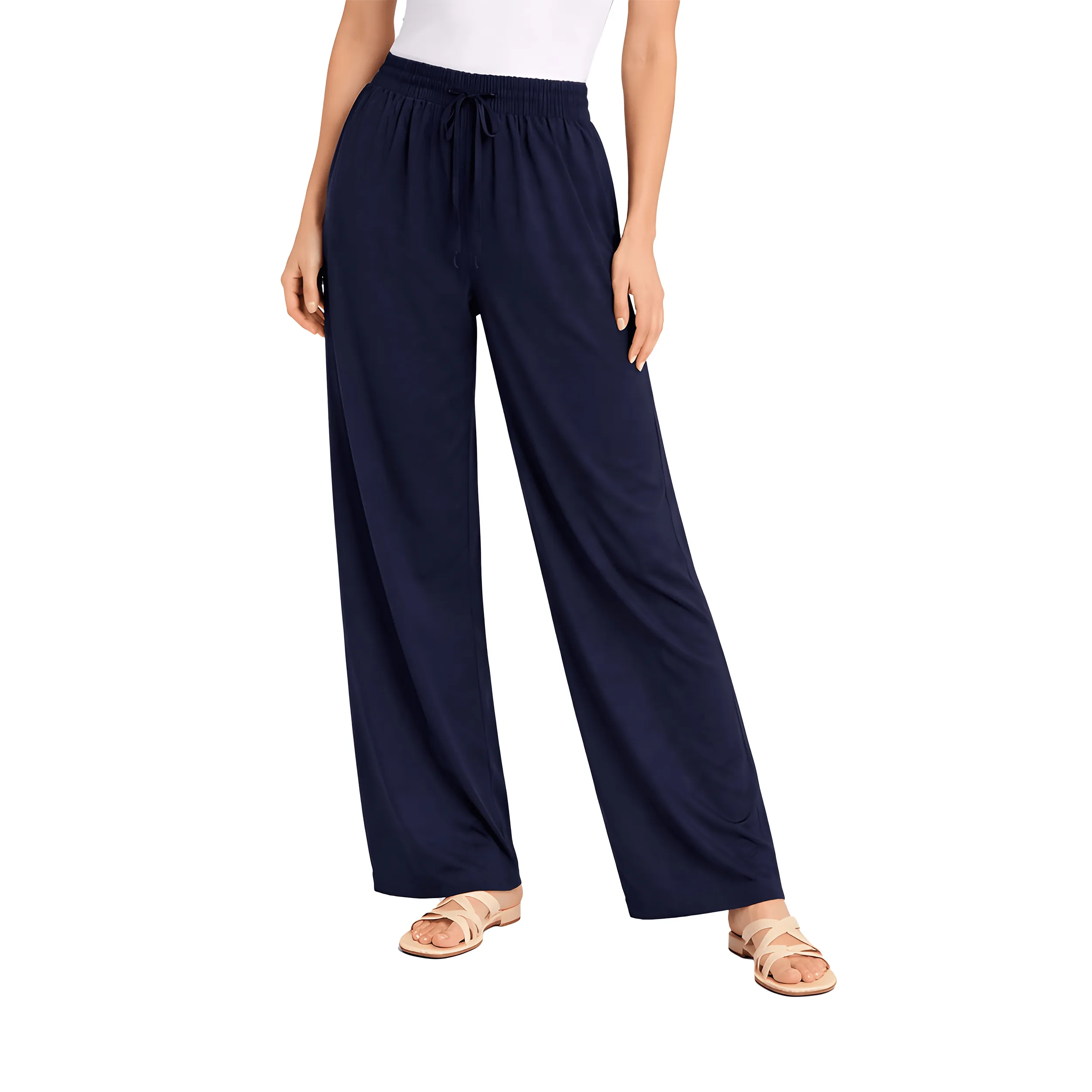Women Flared Palazzos with Insert Pockets