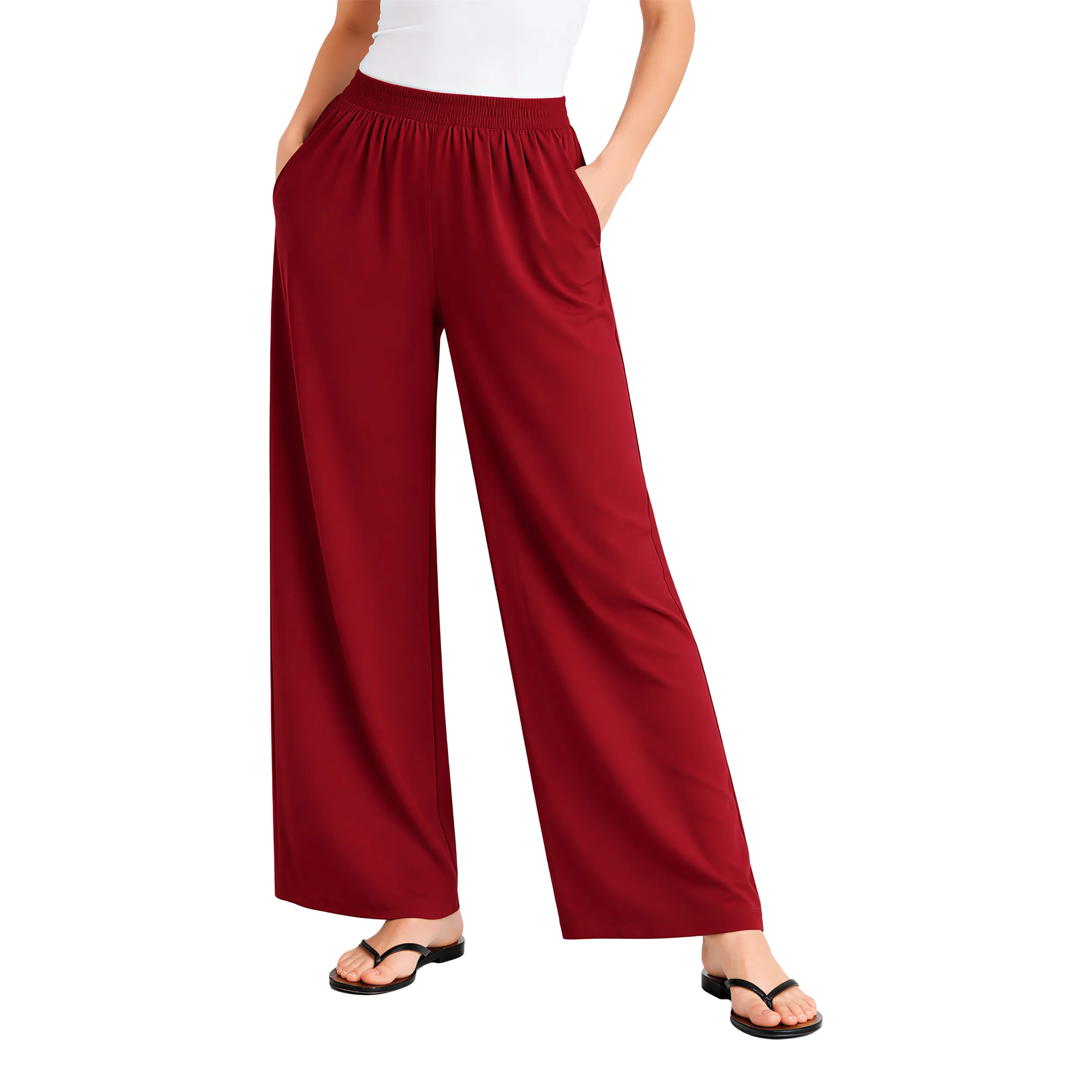 Women Flared Palazzos with Insert Pockets