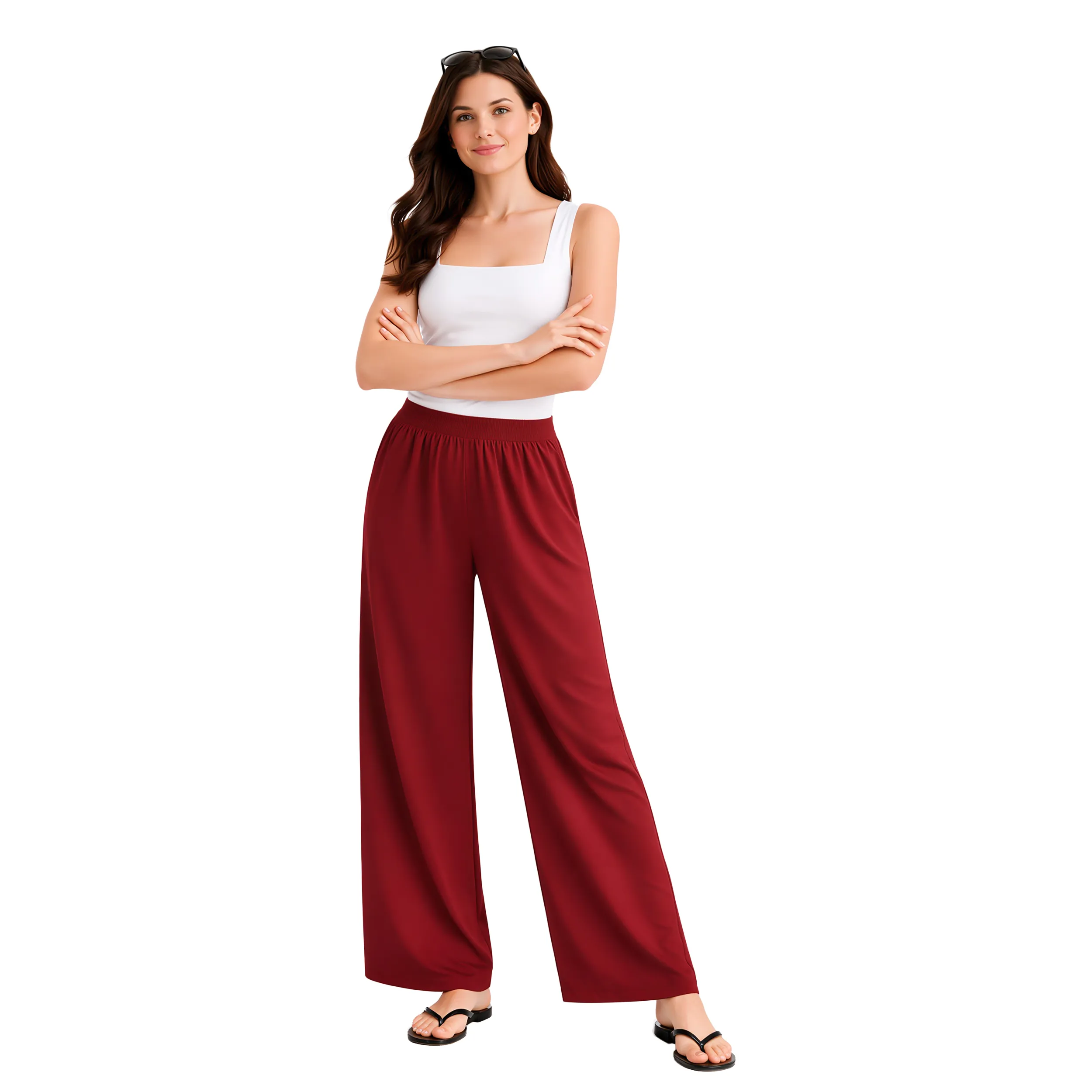 Women Flared Palazzos with Insert Pockets