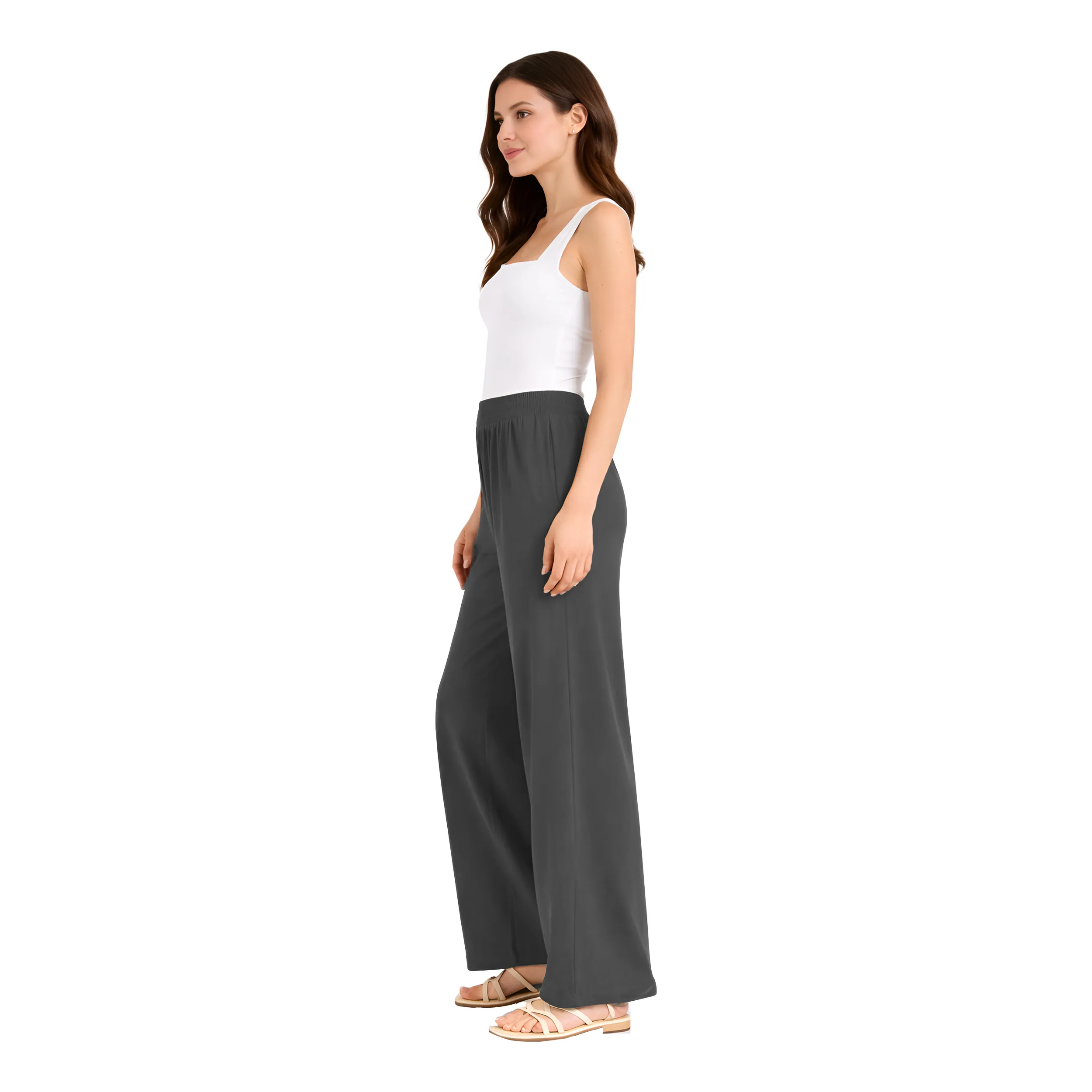 Women Flared Palazzos with Insert Pockets