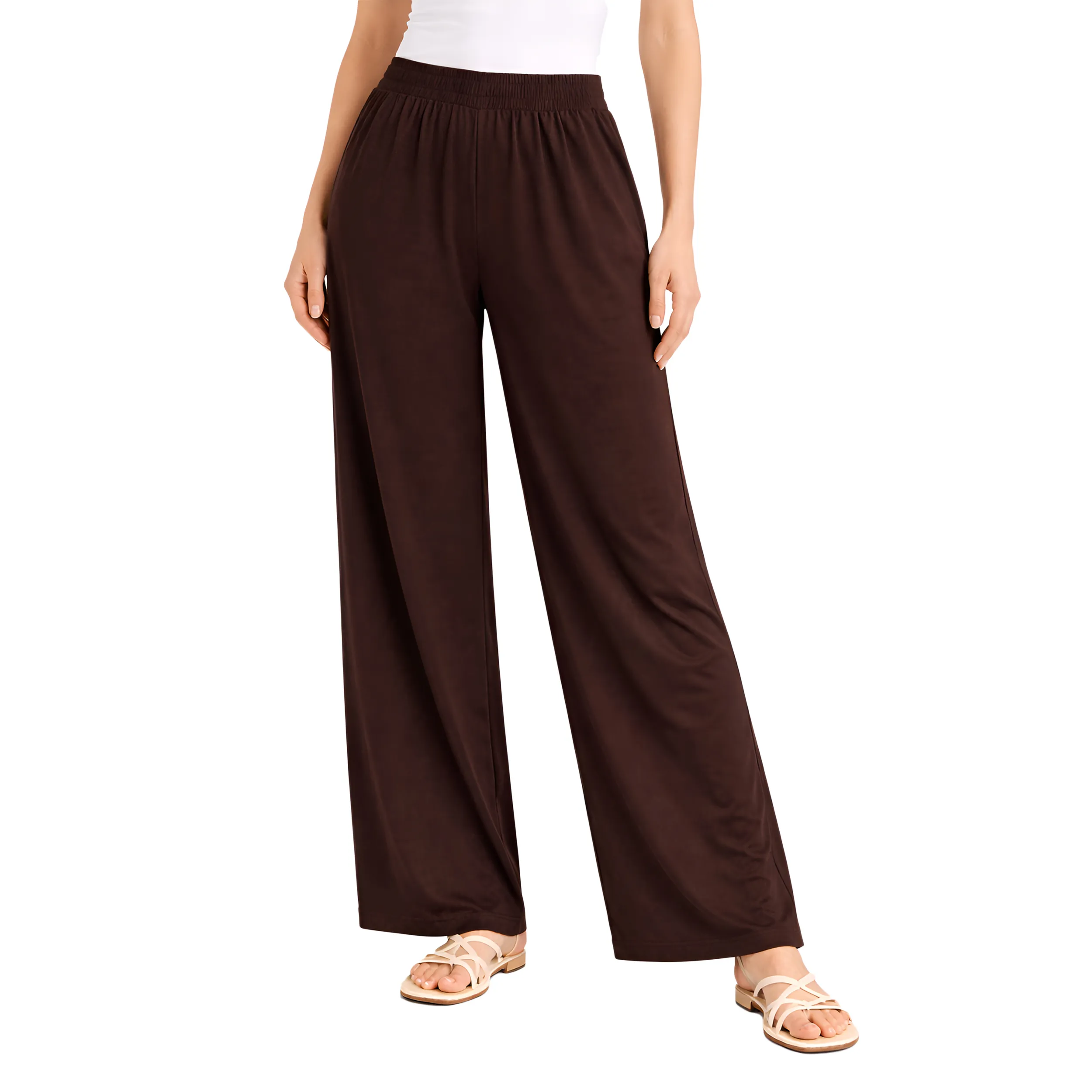 Women Flared Palazzos with Insert Pockets