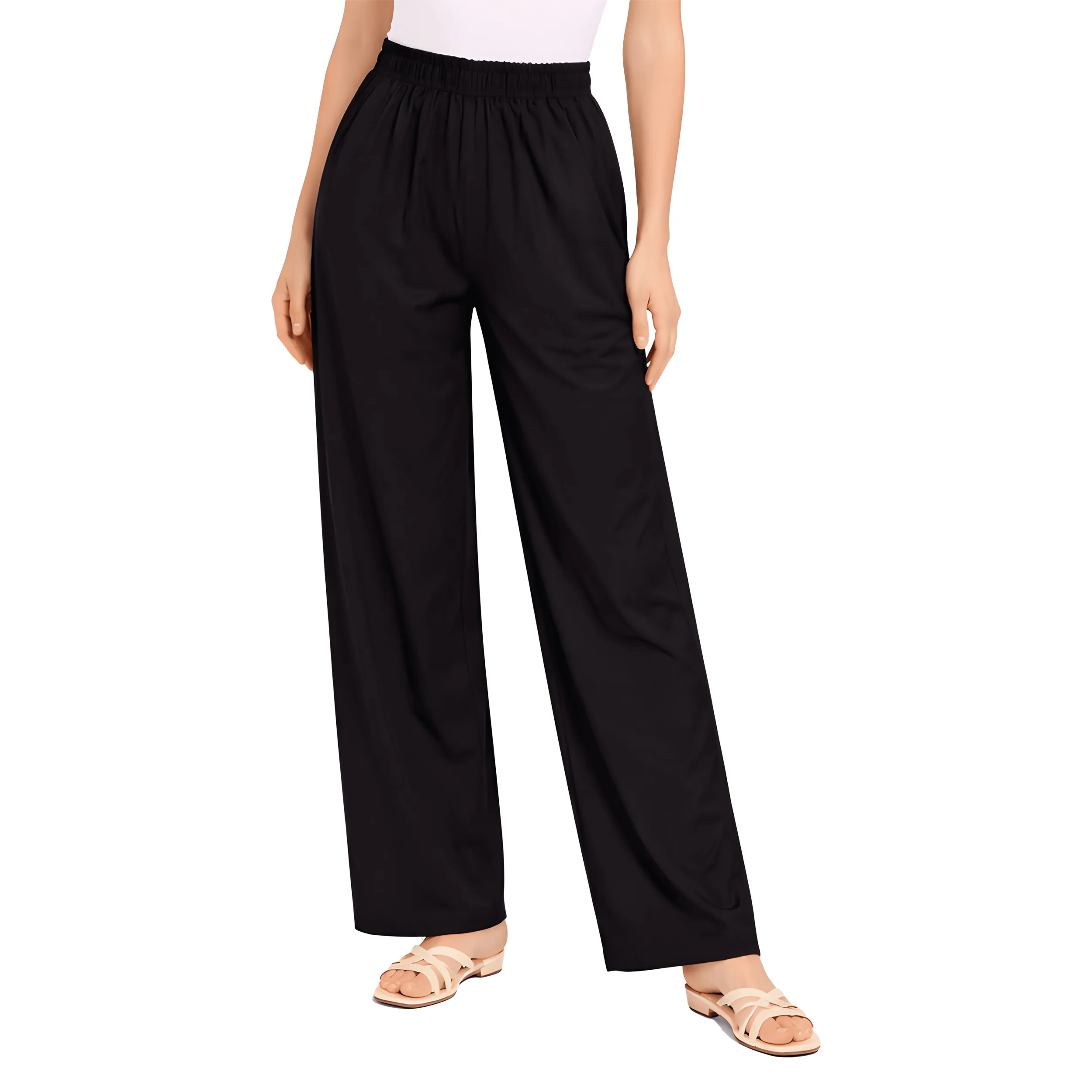 Women Flared Palazzos with Insert Pockets