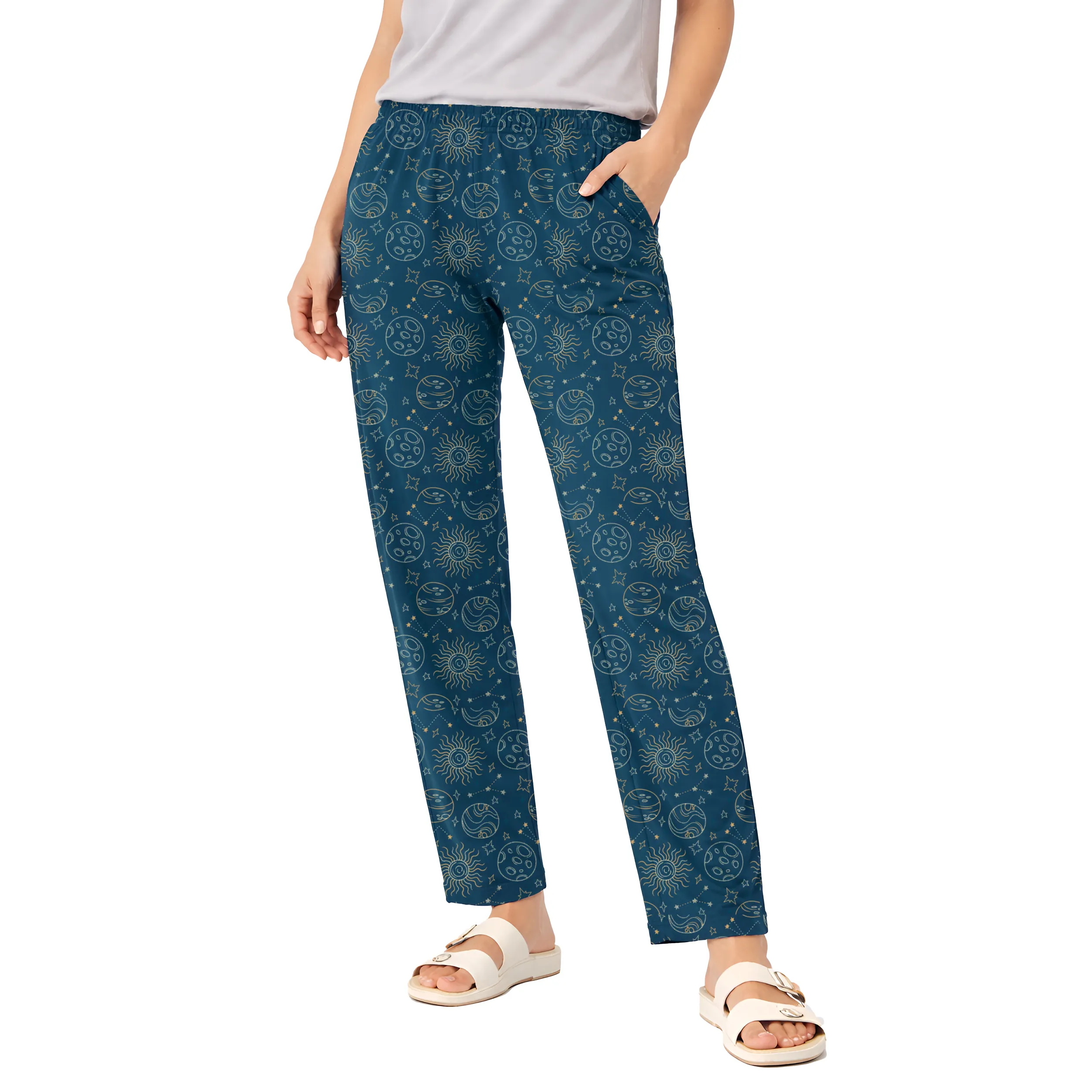 Women Printed Nightwear Set | Soft Cotton Blend T-shirt & Pyjama Set | Relaxed Fit Sleepwear