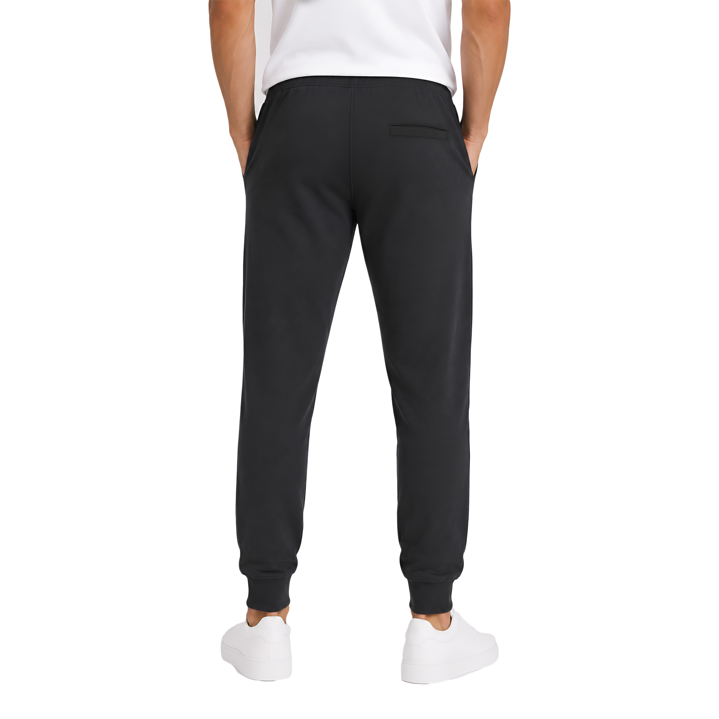Men Cotton Slim Fit Jogger Pants with Zipper Pockets