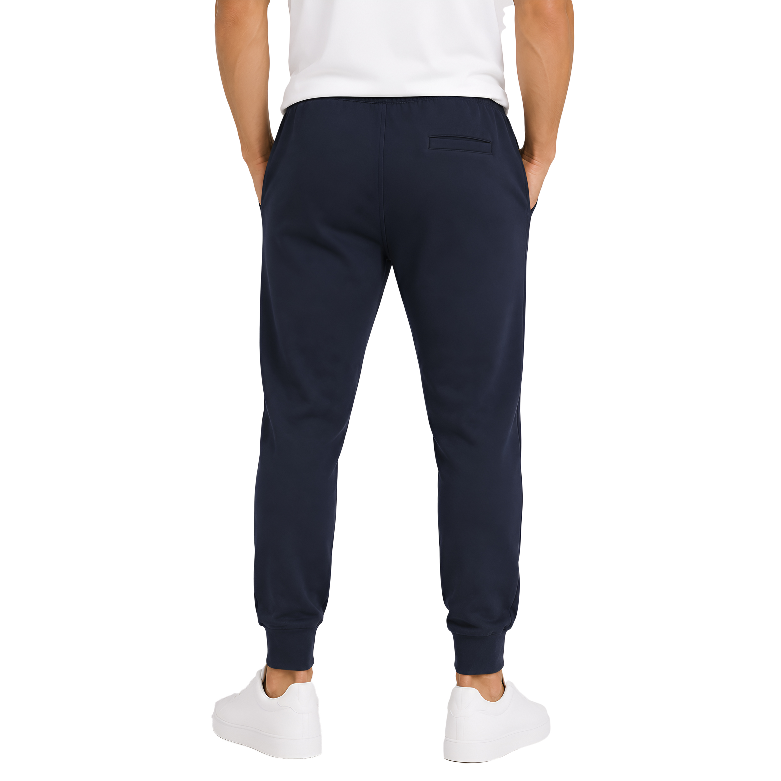 Men Cotton Slim Fit Jogger Pants with Zipper Pockets
