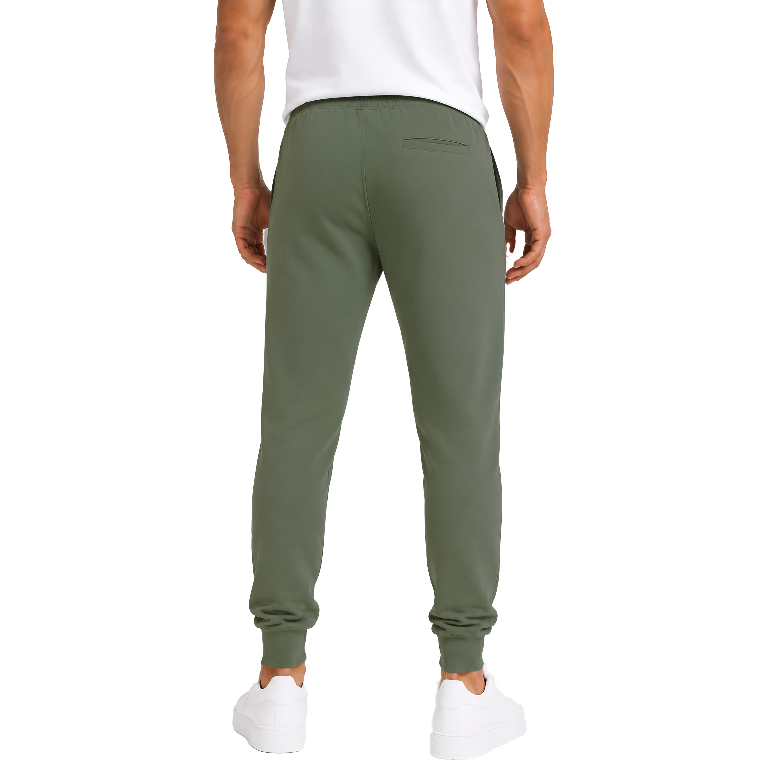 Men Cotton Slim Fit Jogger Pants with Zipper Pockets