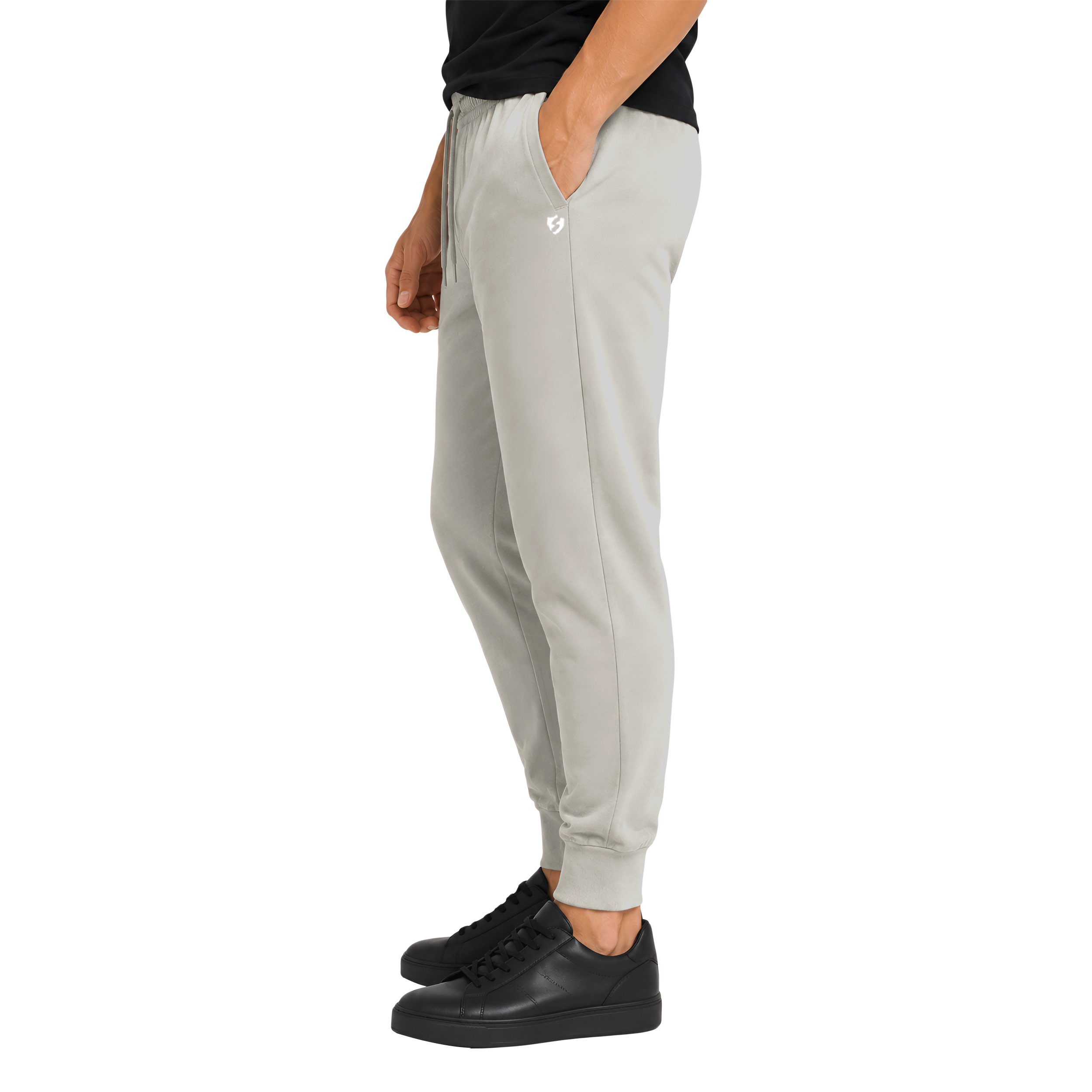 Men Cotton Slim Fit Jogger Pants with Zipper Pockets