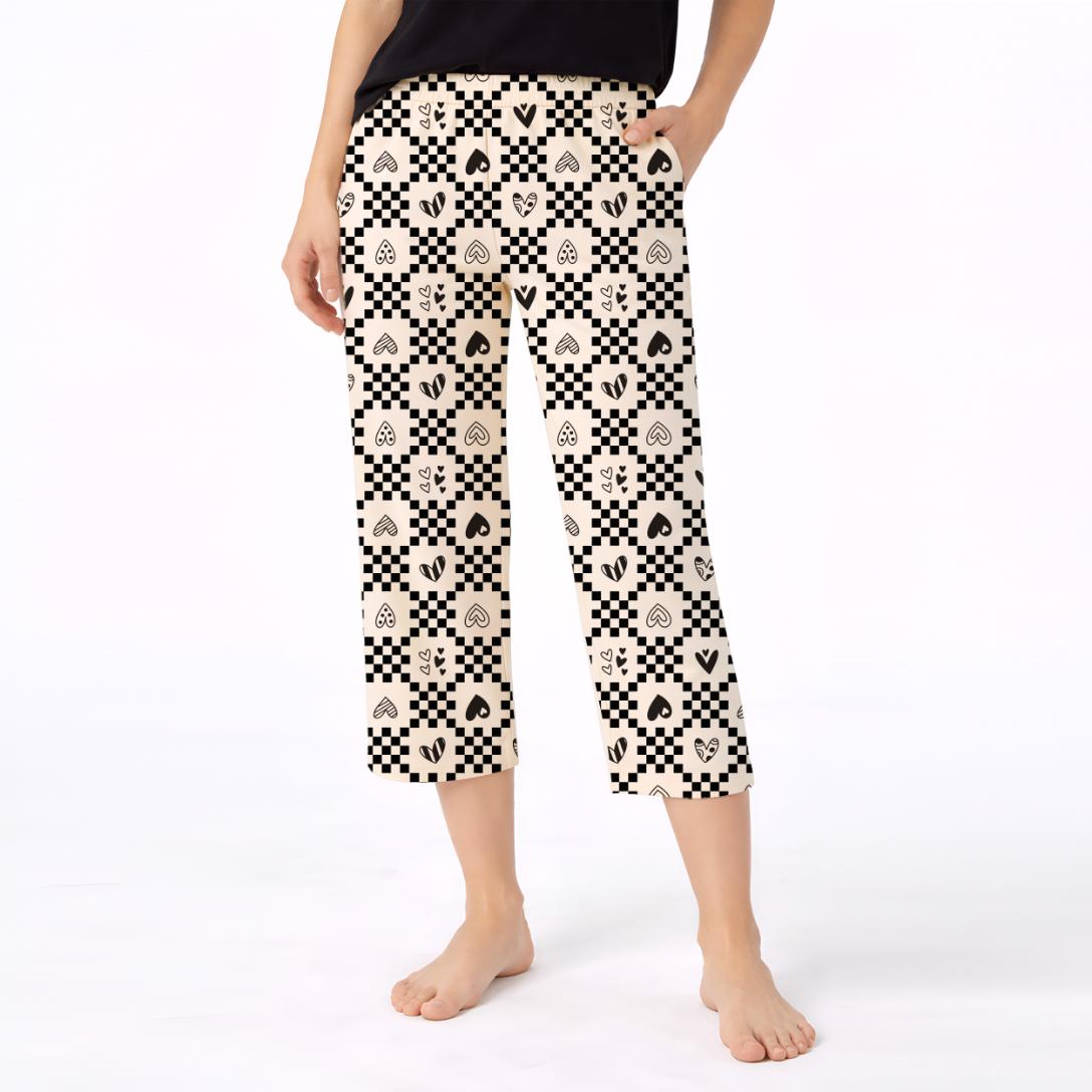 Women’s Printed Cotton Night Suit Set Soft Half Sleeve T-Shirt & Capri Pajama Nightwear Combo