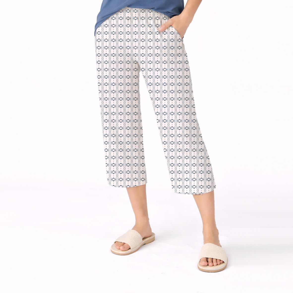Women’s Printed Cotton Night Suit Set Soft Half Sleeve T-Shirt & Capri Pajama Nightwear Combo